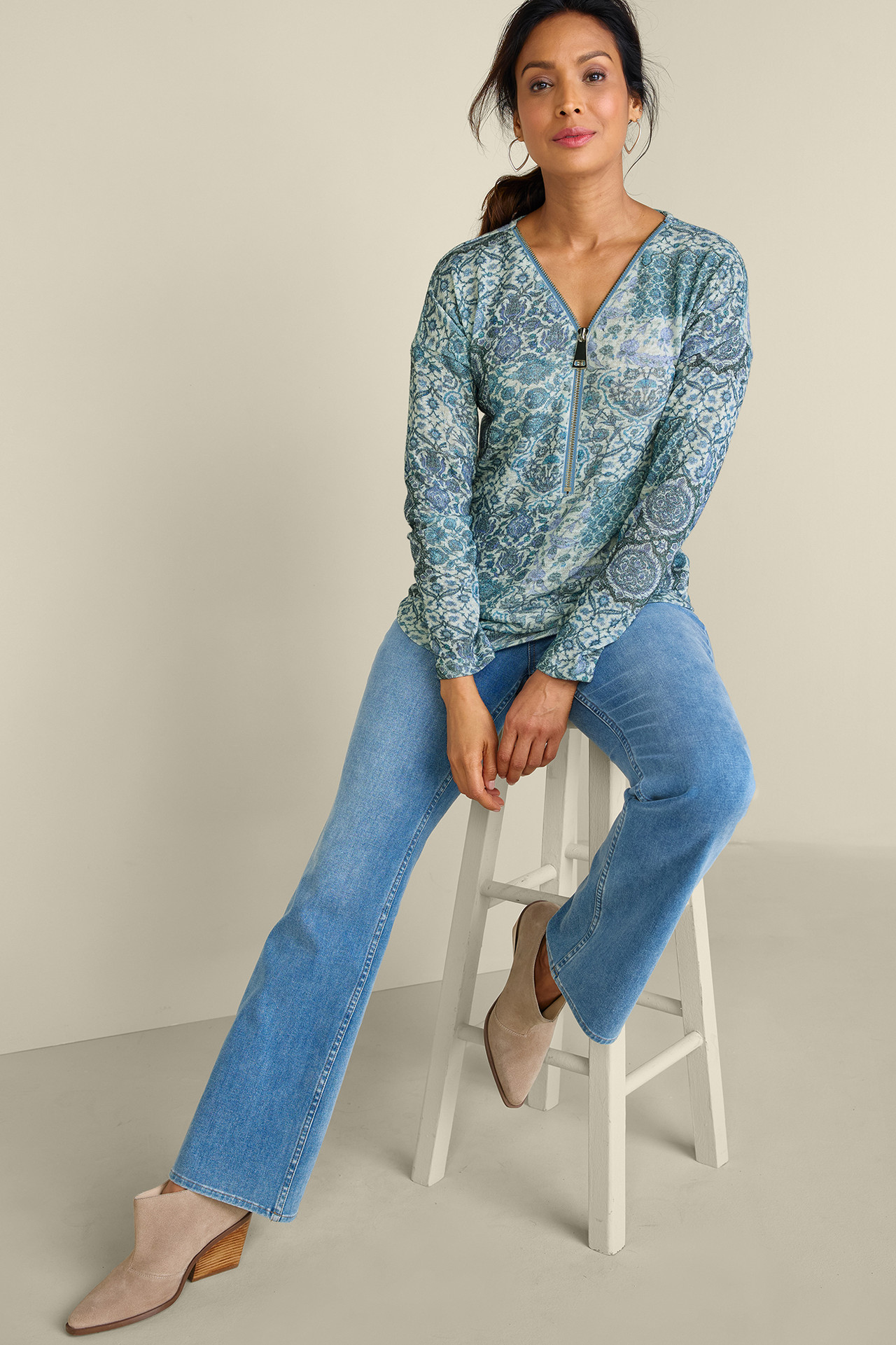 Valentina Zip Sweater - Soft Surroundings Outlet