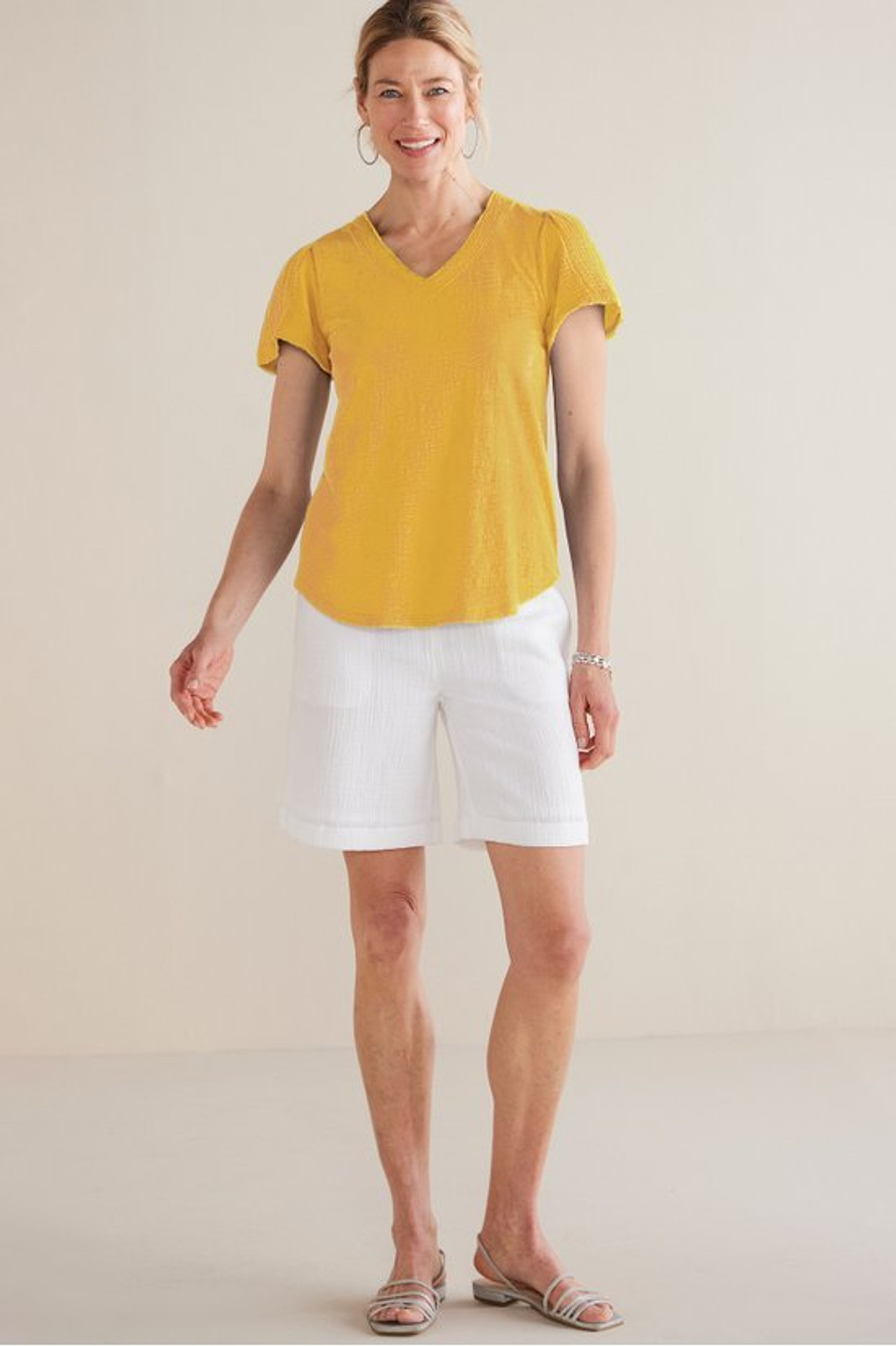 Philippa Gauze Sleeve Tee - Soft Surroundings Outlet