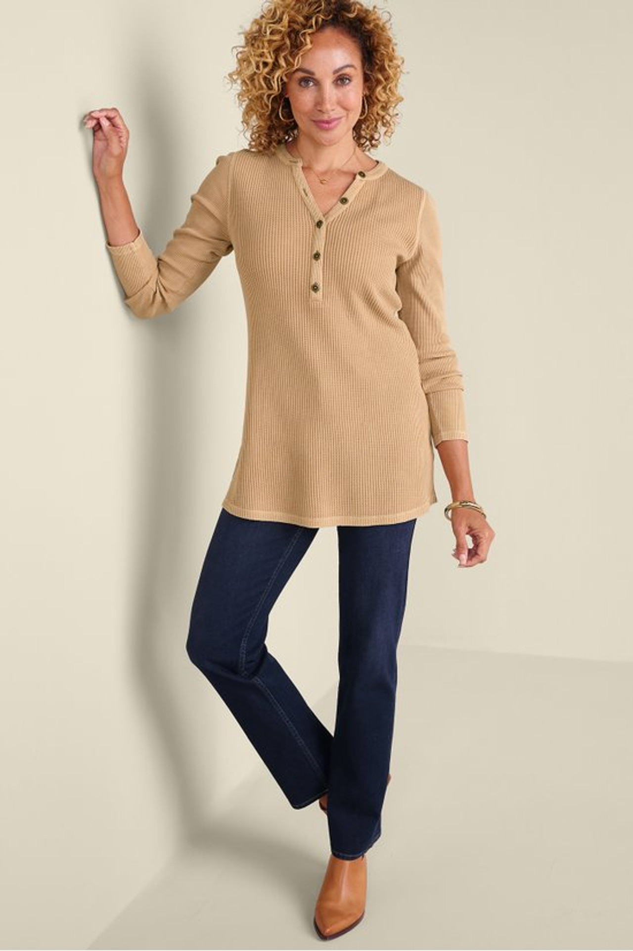 Glenda Waffle Tunic - Soft Surroundings Outlet