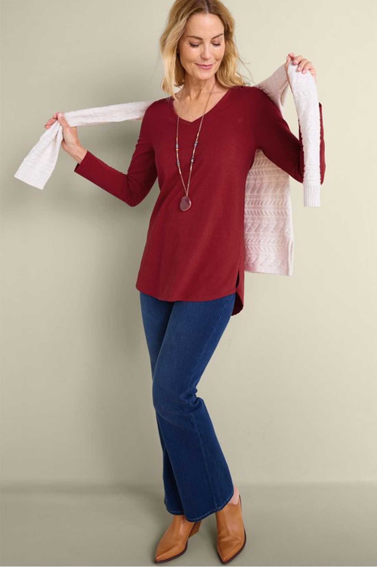 SoftEssential™ Supima® Isabel Long Sleeve Tunic - Soft Surroundings Outlet