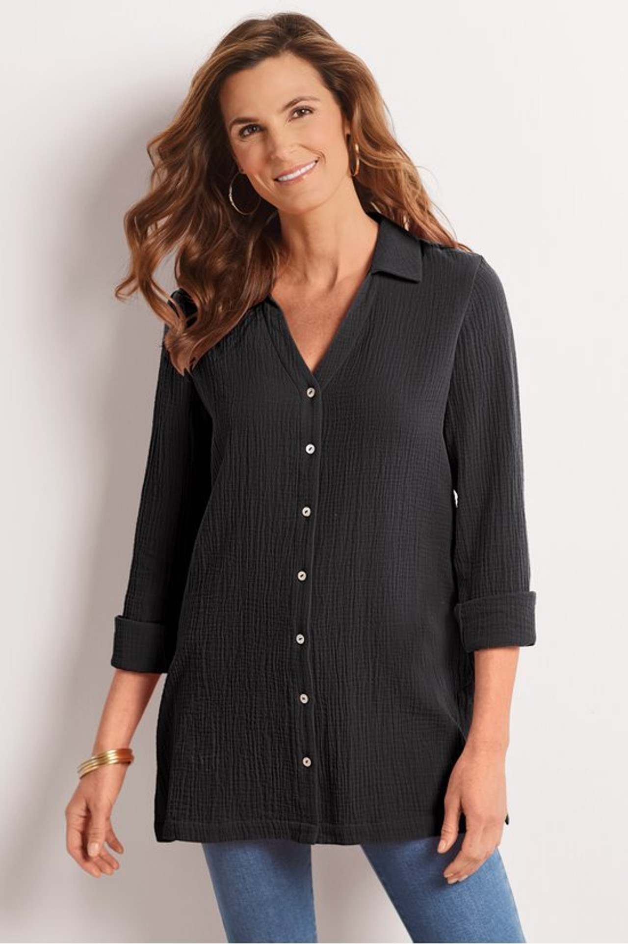 Escambia Gauze Tunic Shirt - Soft Surroundings Outlet