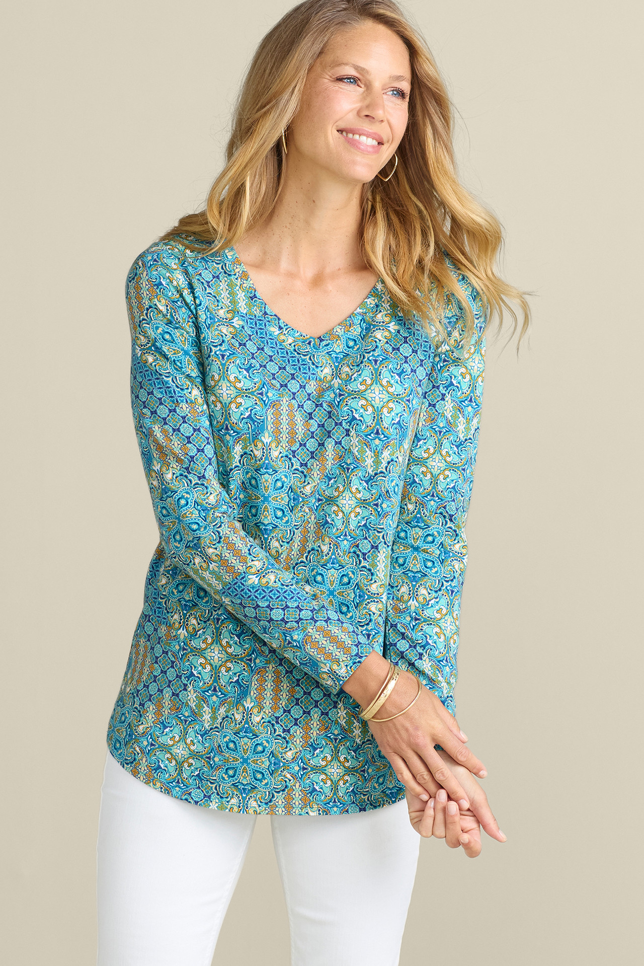 SoftEssential™ Supima® Isabel Long Sleeve Tunic - Soft Surroundings Outlet