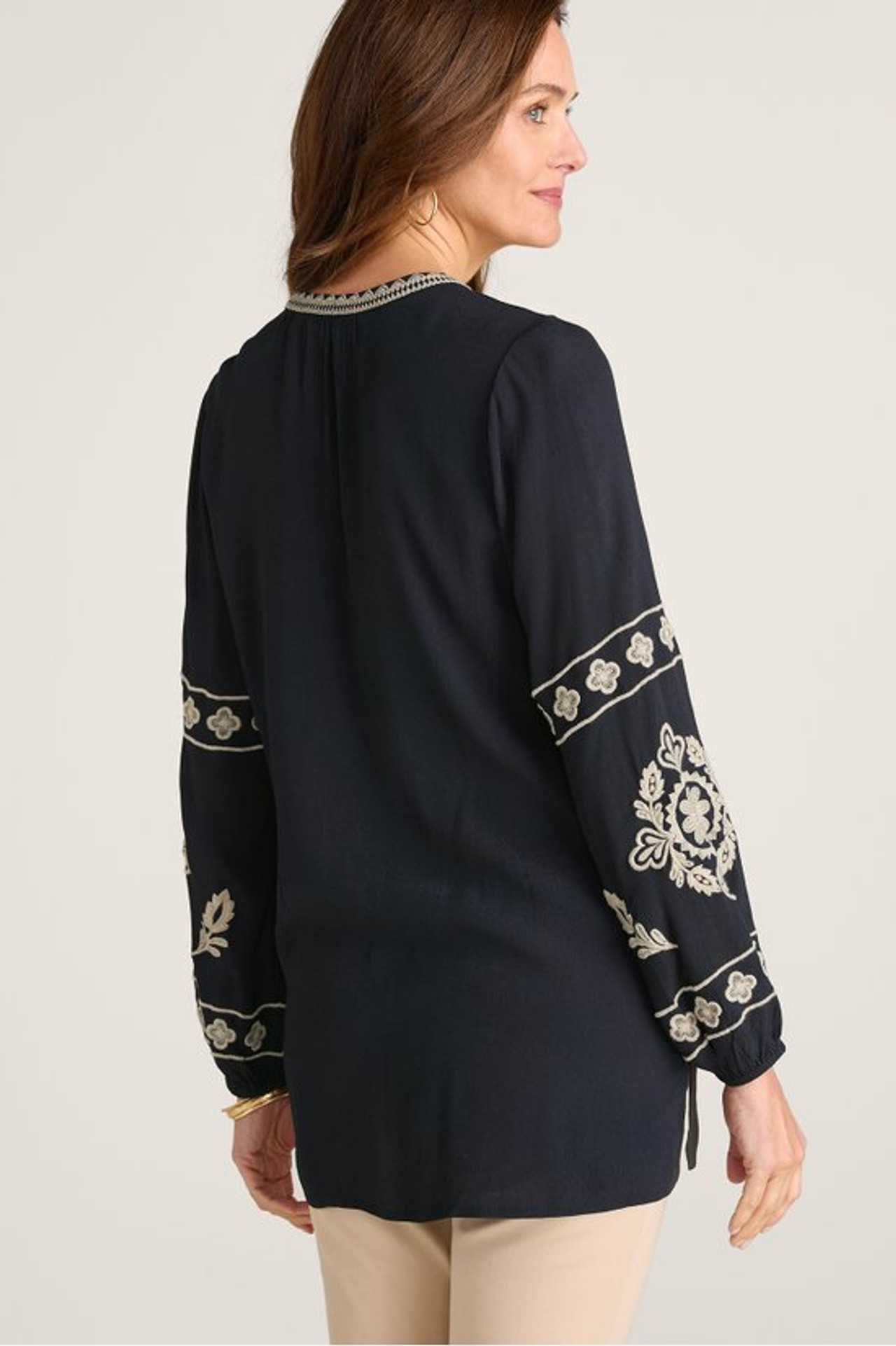 Annaka Embroidered Tunic - Soft Surroundings Outlet