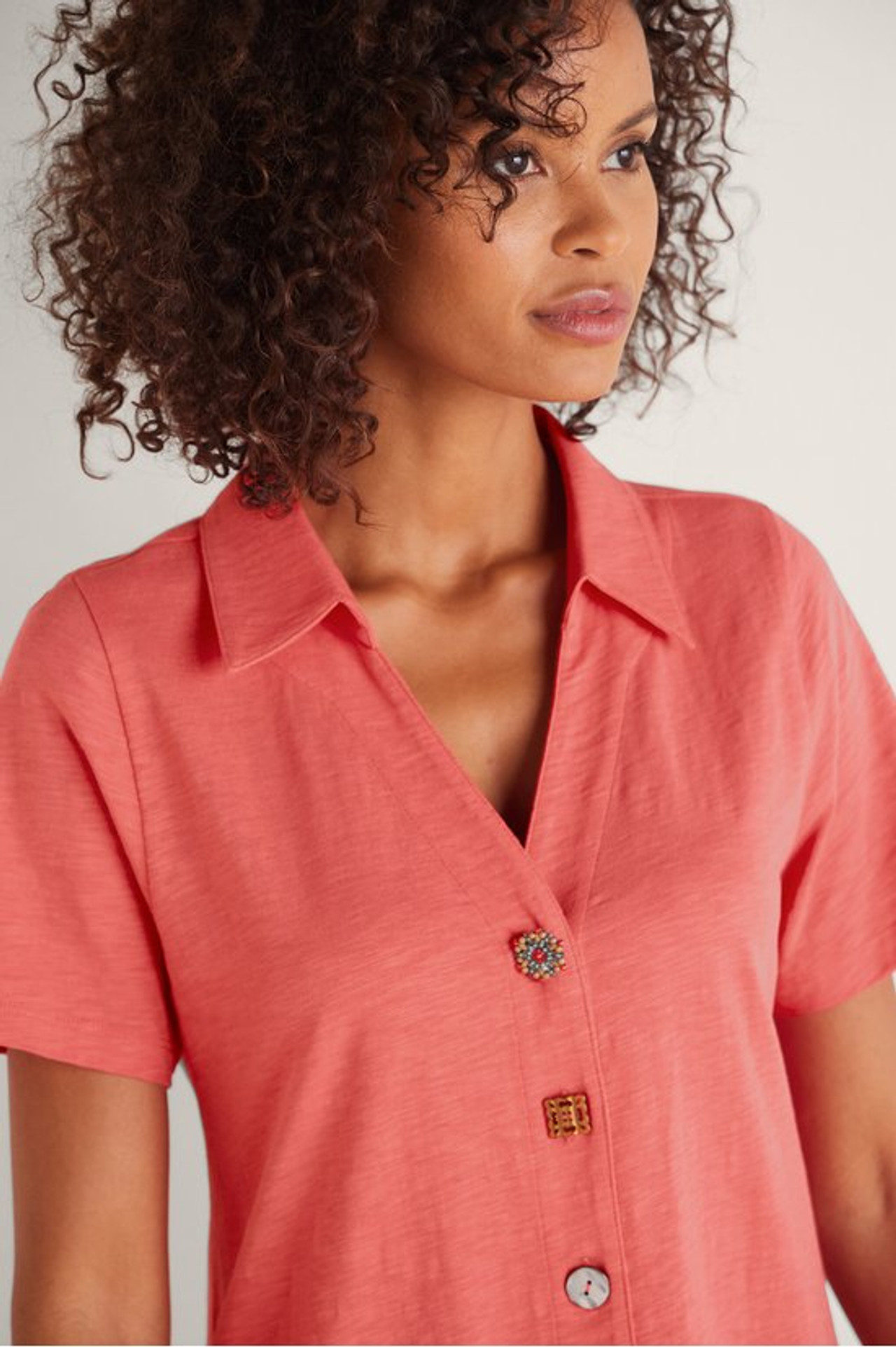 Danielle Button Dress - Soft Surroundings Outlet