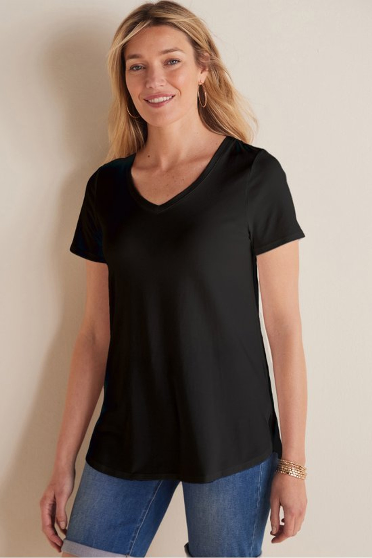 SoftEssential™ Supima® Isabel Short Sleeve Tunic - Soft Surroundings Outlet