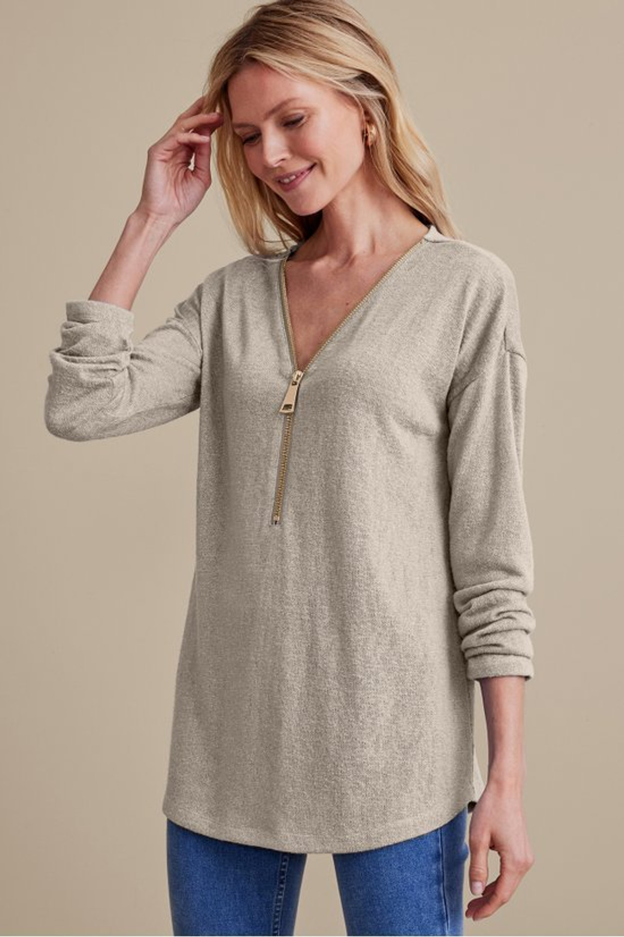 Valentina Zip Sweater - Soft Surroundings Outlet