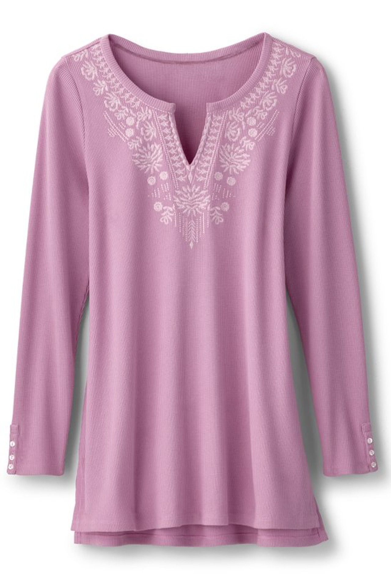 Mya Embroidered Waffle Tunic - Soft Surroundings Outlet