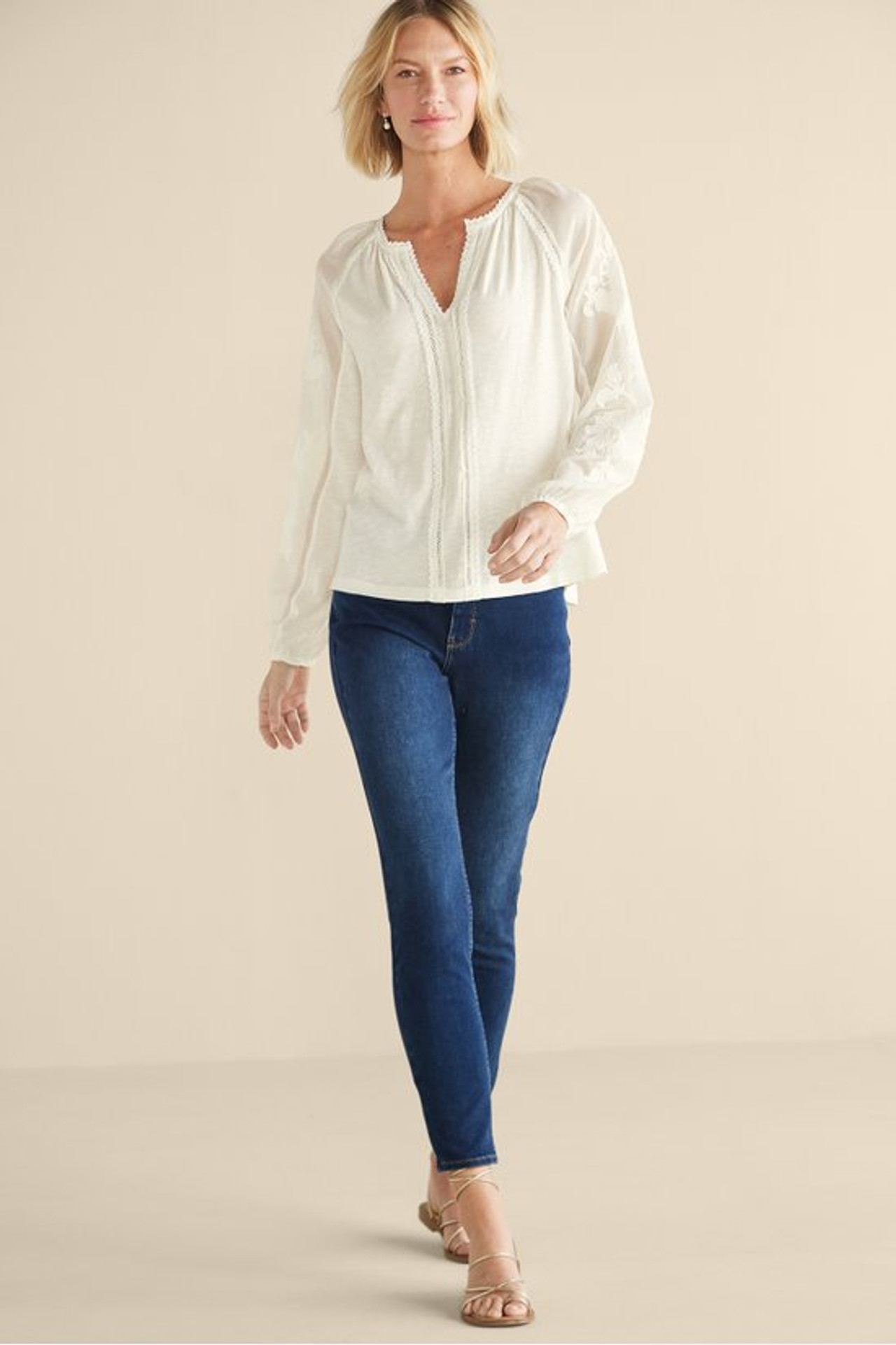 Enya Embroidered Top - Soft Surroundings Outlet