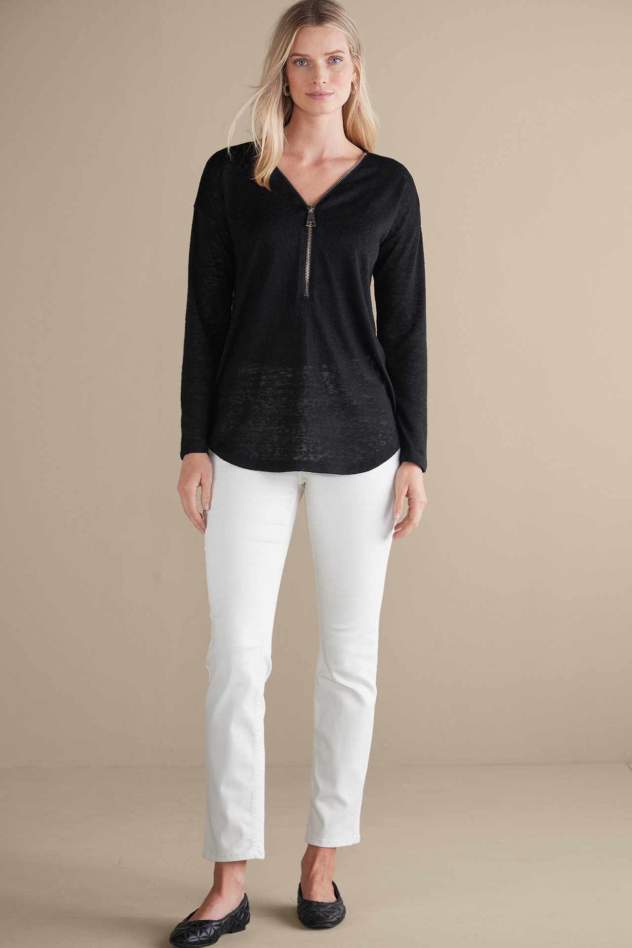 Valentina Zip Sweater - Soft Surroundings Outlet