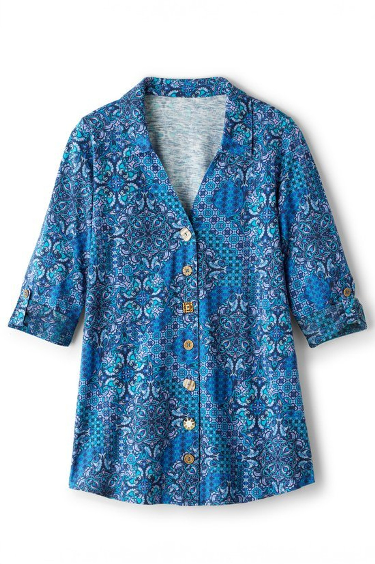 Danielle 3/4 Sleeve Tunic - Soft Surroundings Outlet