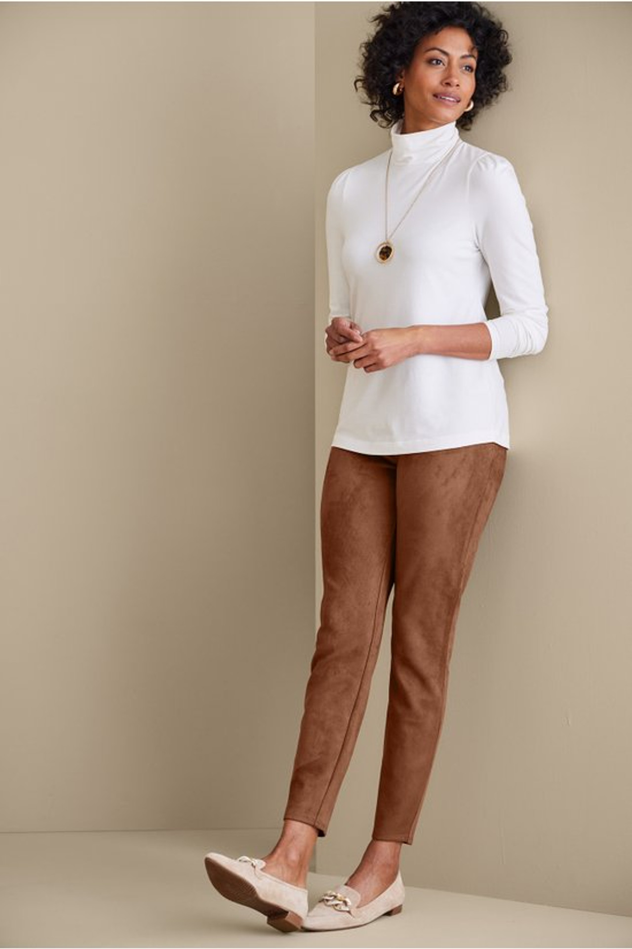 Faux Suede Pull-On Leggings - Soft Surroundings Outlet