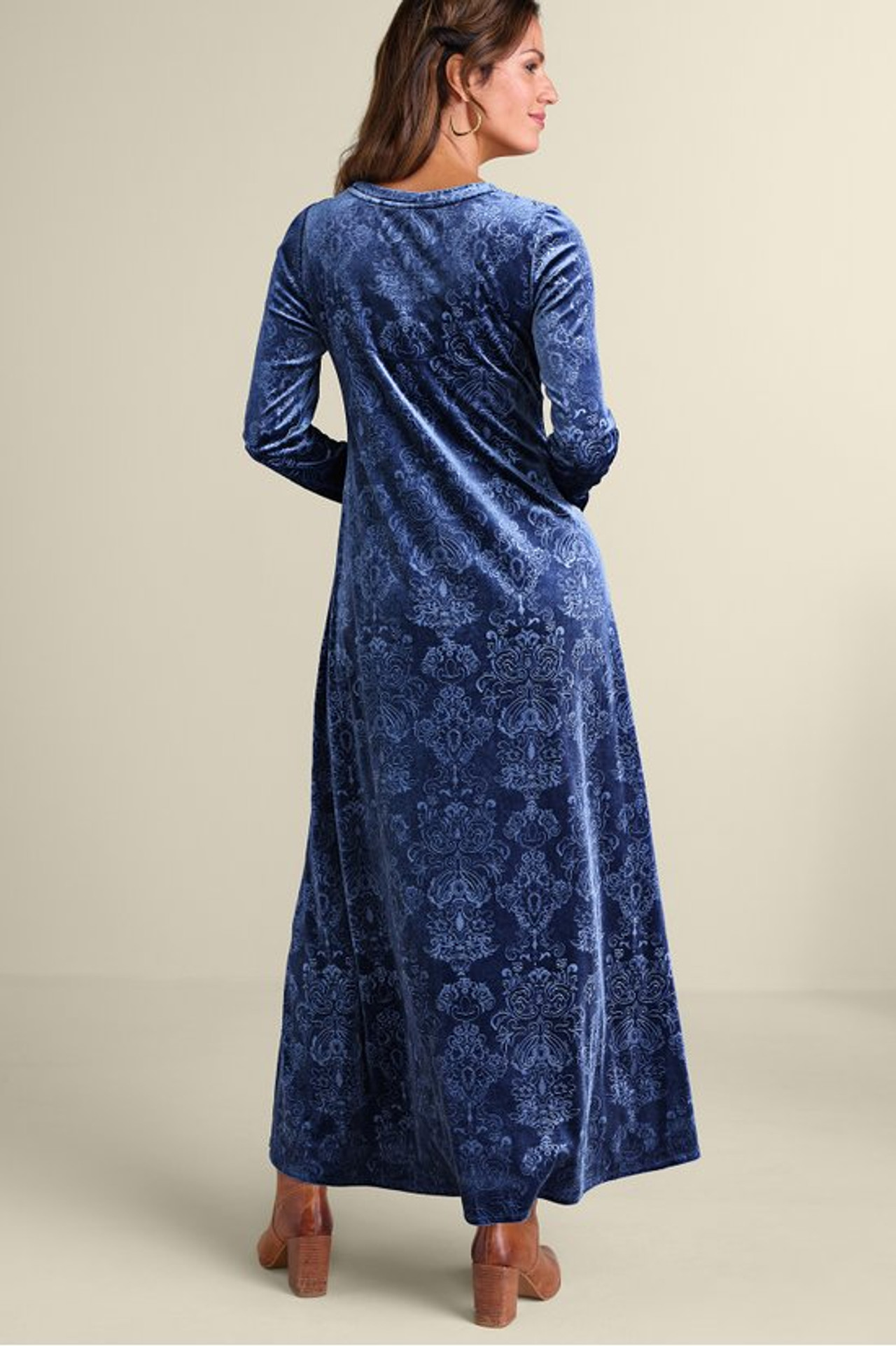 Santiago Embossed Velvet Dress - Soft Surroundings Outlet