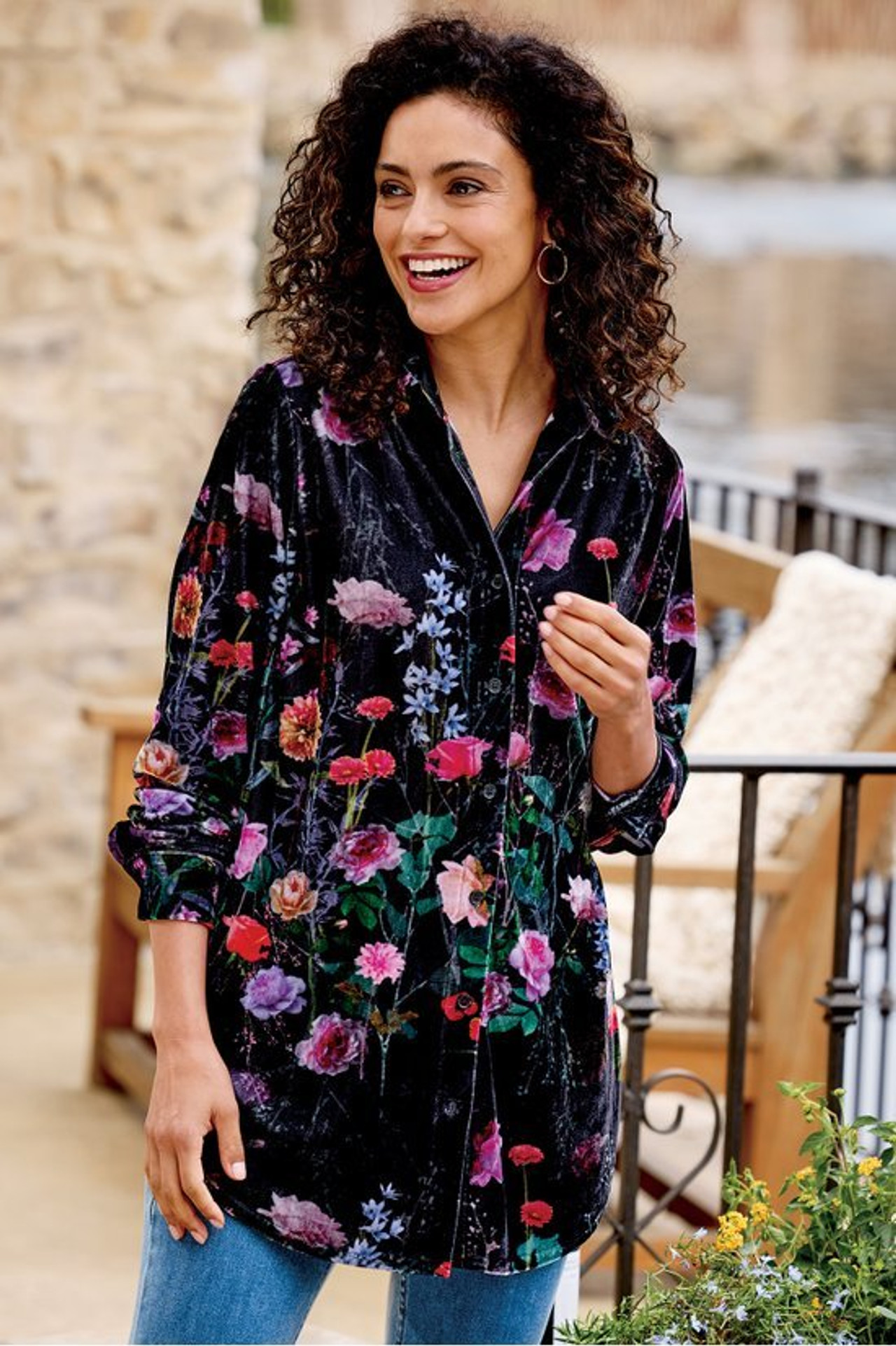 Velvet Boyfriend Tunic Shirt - Soft Surroundings Outlet