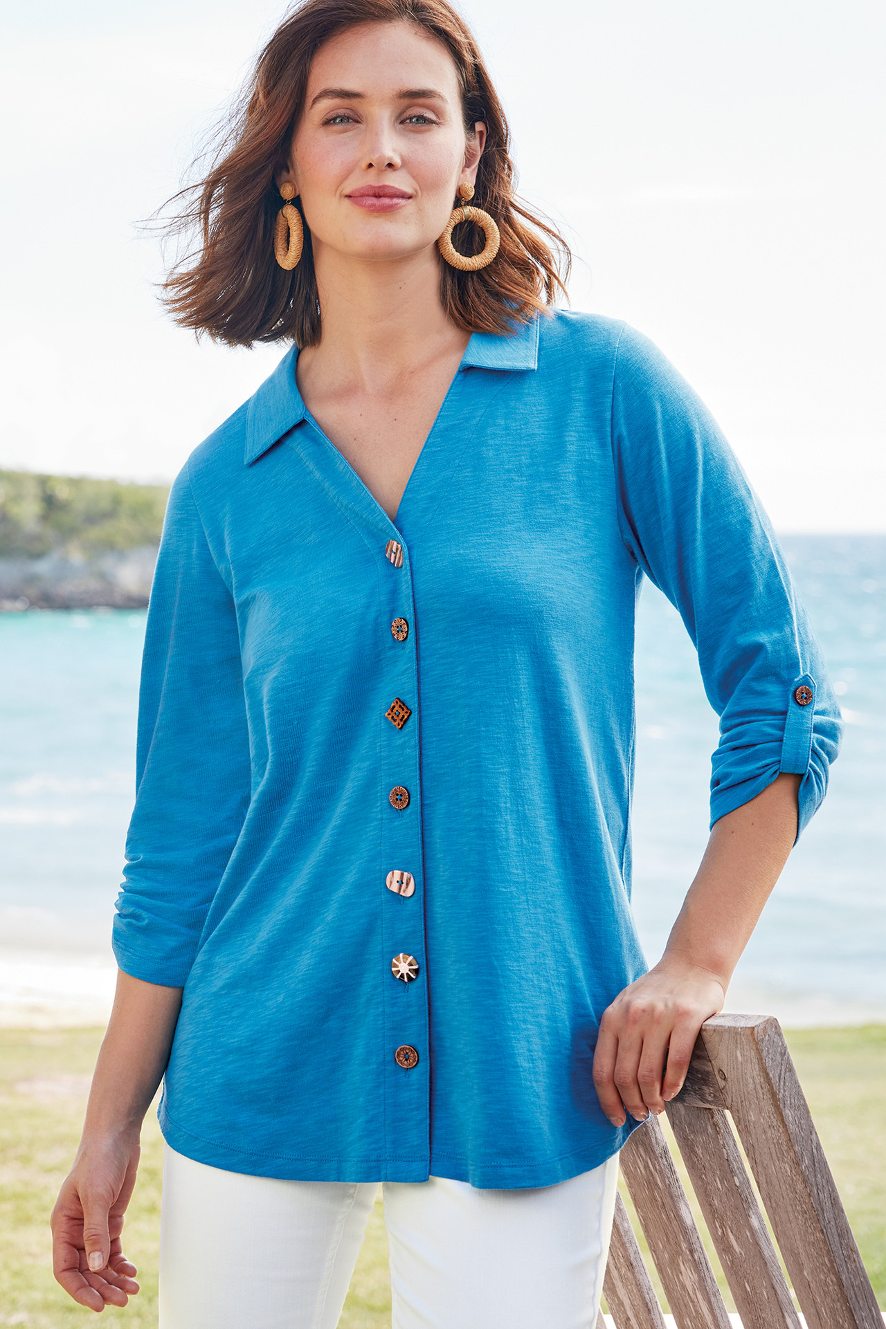Danielle 3/4 Sleeve Tunic - Soft Surroundings Outlet