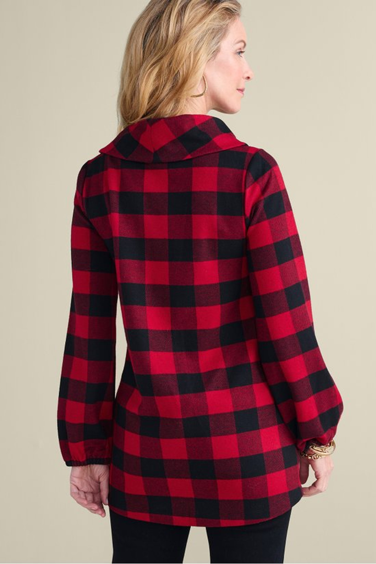 Plaid Perfection Cowl Neck Tunic - Soft Surroundings Outlet