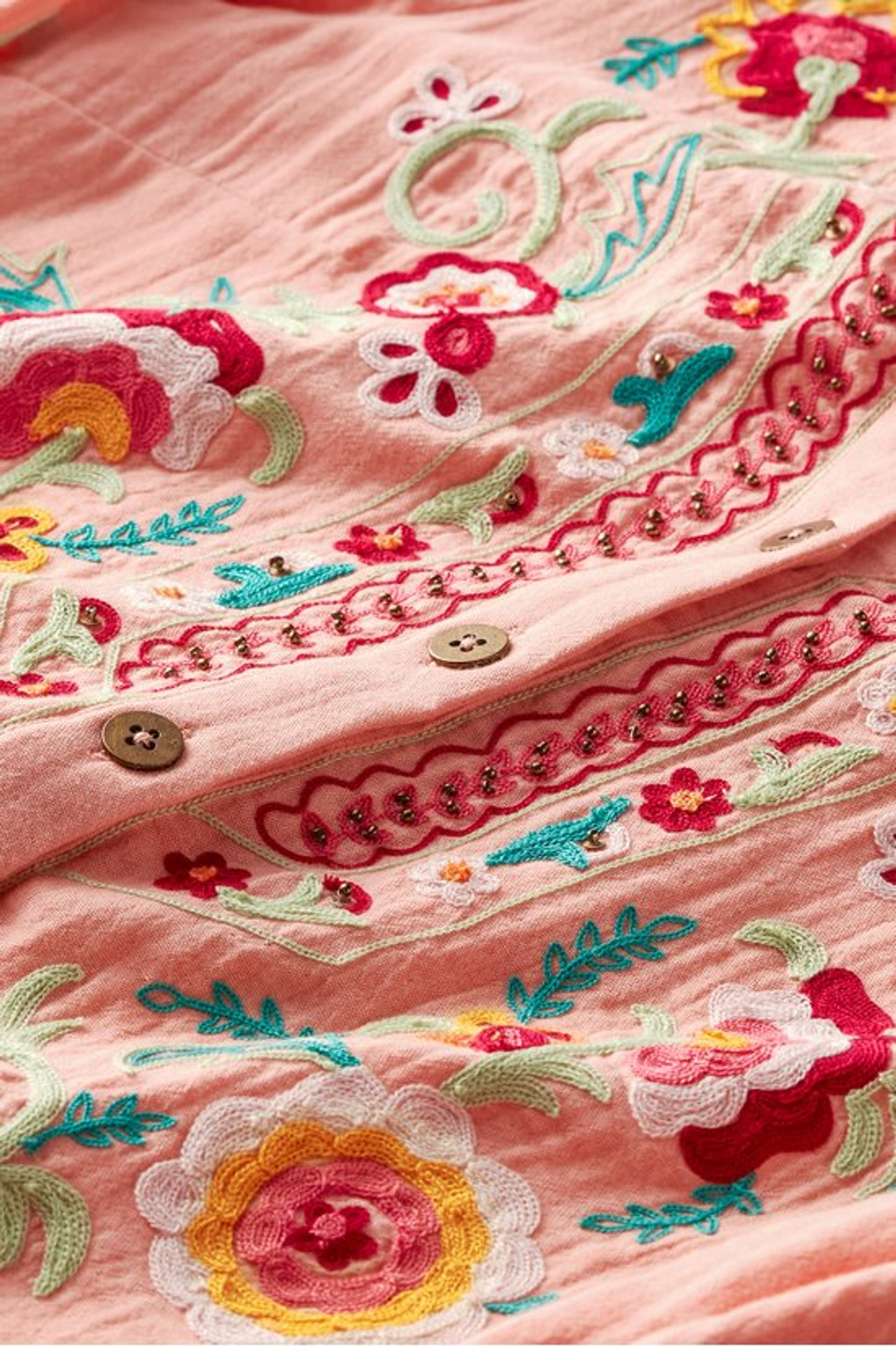 Alessia Embroidered Gauze Tunic - Soft Surroundings Outlet