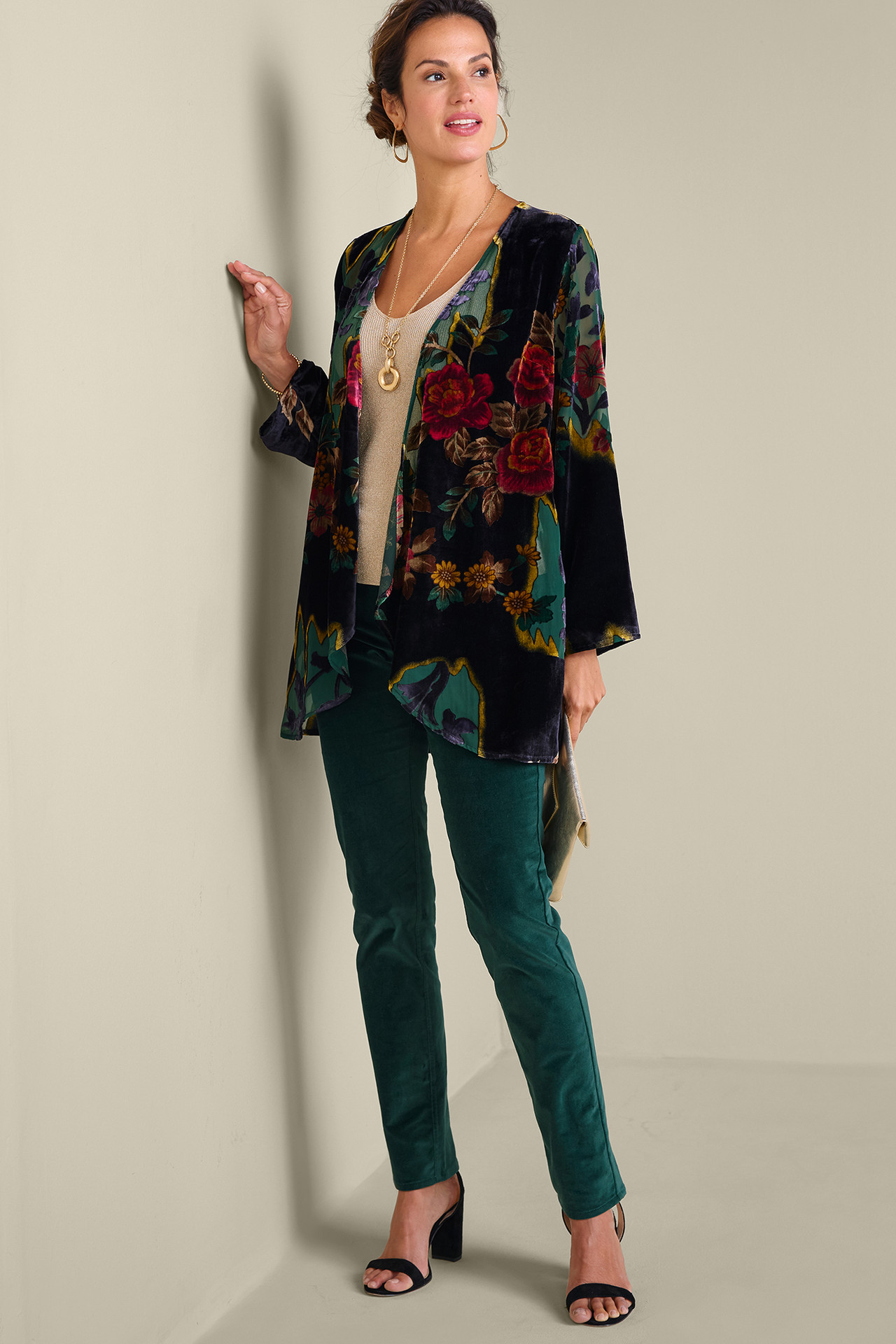 Aaliyah Floral Velvet Topper - Soft Surroundings Outlet