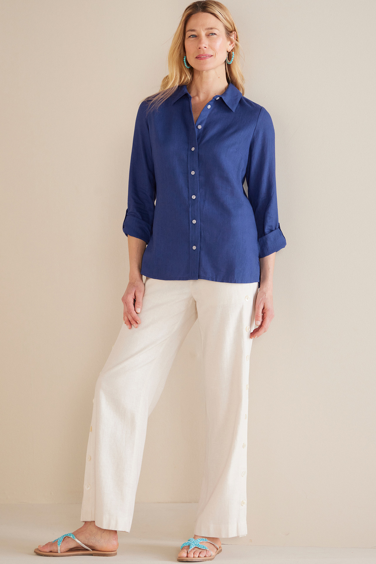 Jordan Linen Blend Shirt - Soft Surroundings Outlet