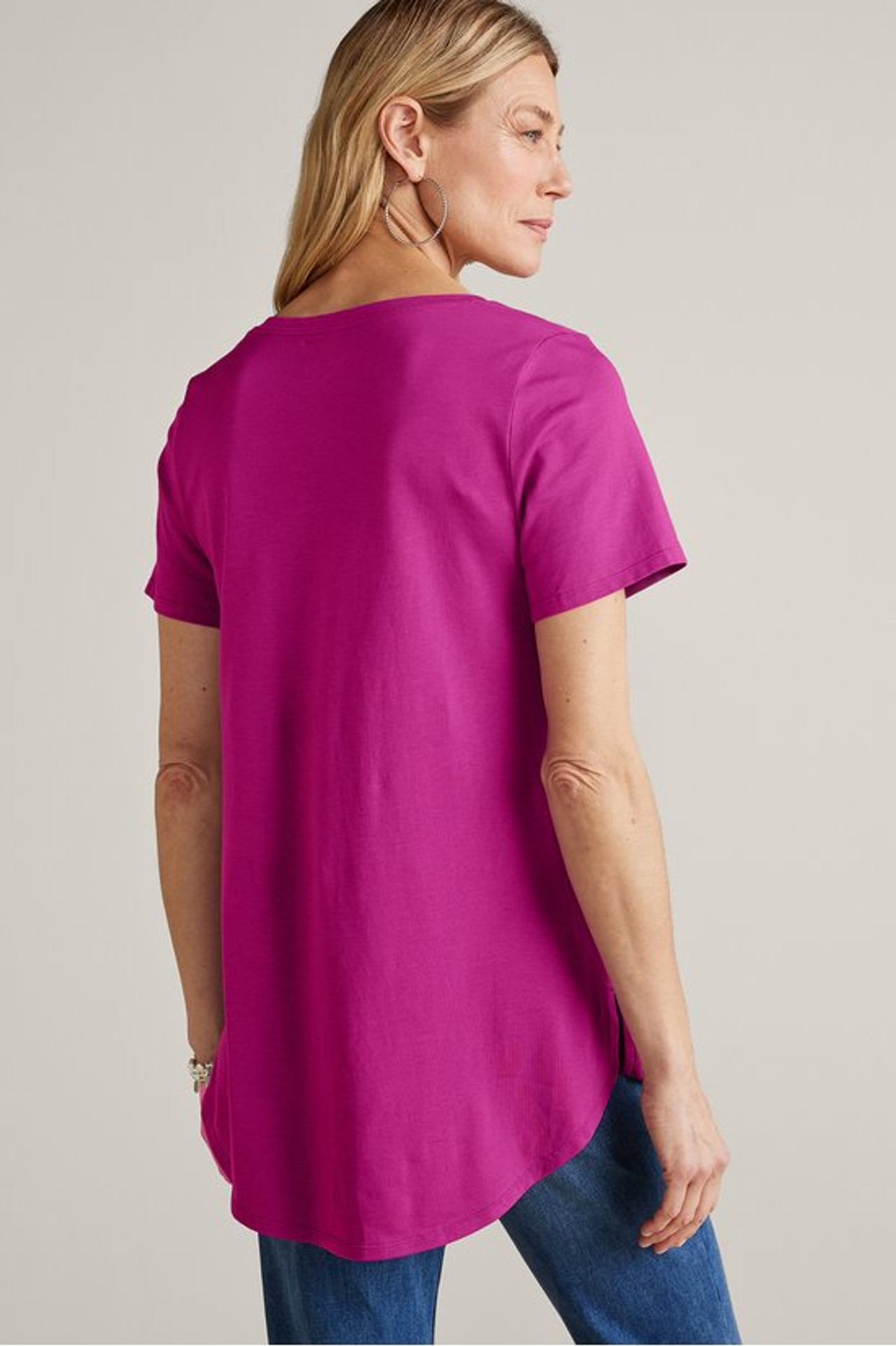 SoftEssential™ Supima® Isabel Short Sleeve Tunic - Soft Surroundings Outlet
