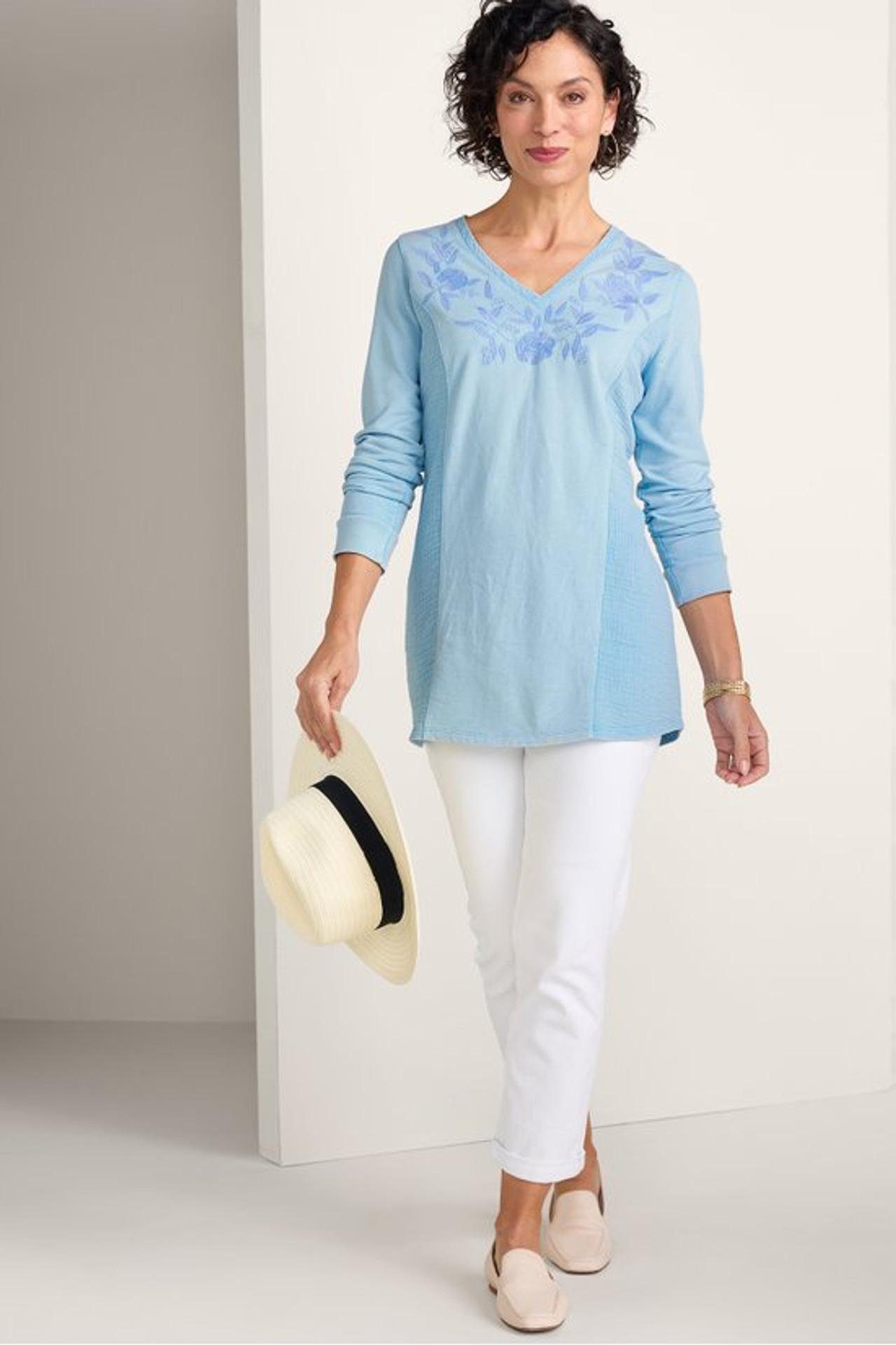 Salome French Terry & Gauze Tunic - Soft Surroundings Outlet