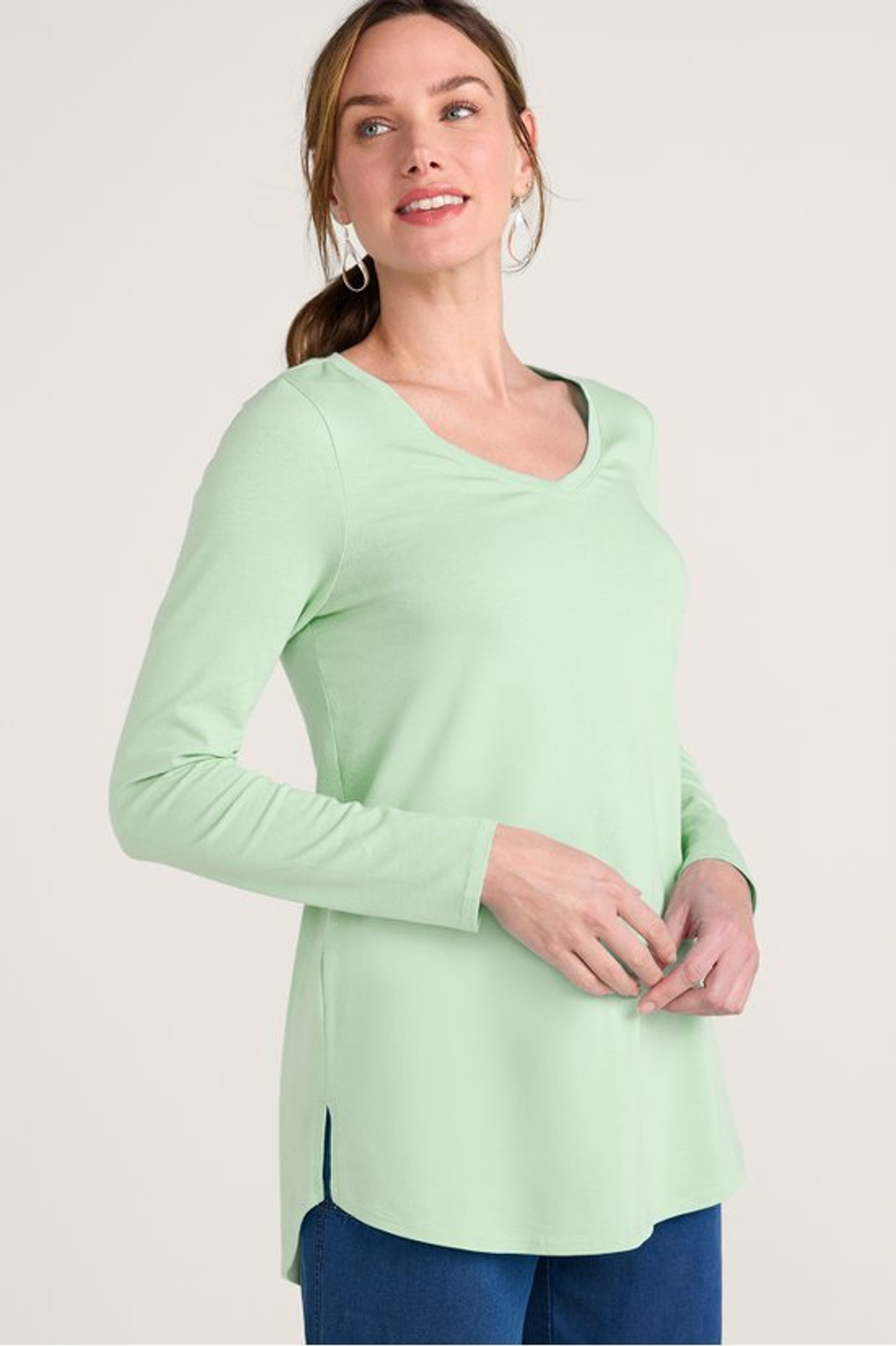 SoftEssential™ Supima® Isabel Long Sleeve Tunic - Soft Surroundings Outlet
