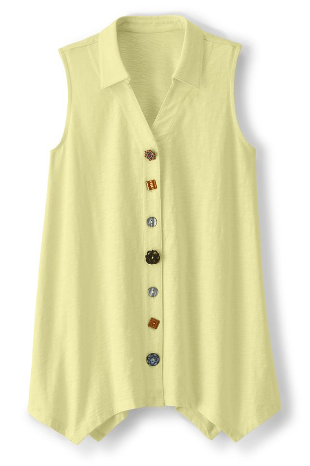 Danielle Button Sleeveless Tunic - Soft Surroundings Outlet
