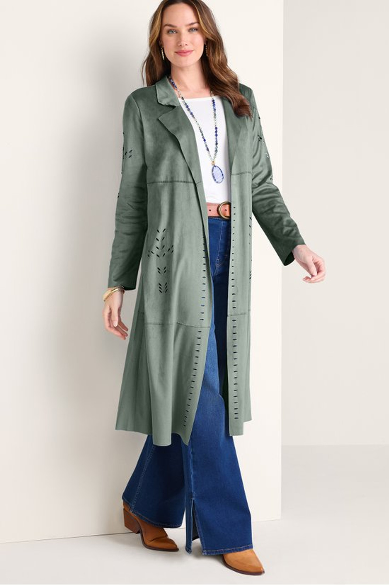 Norine Faux Suede Duster - Soft Surroundings Outlet