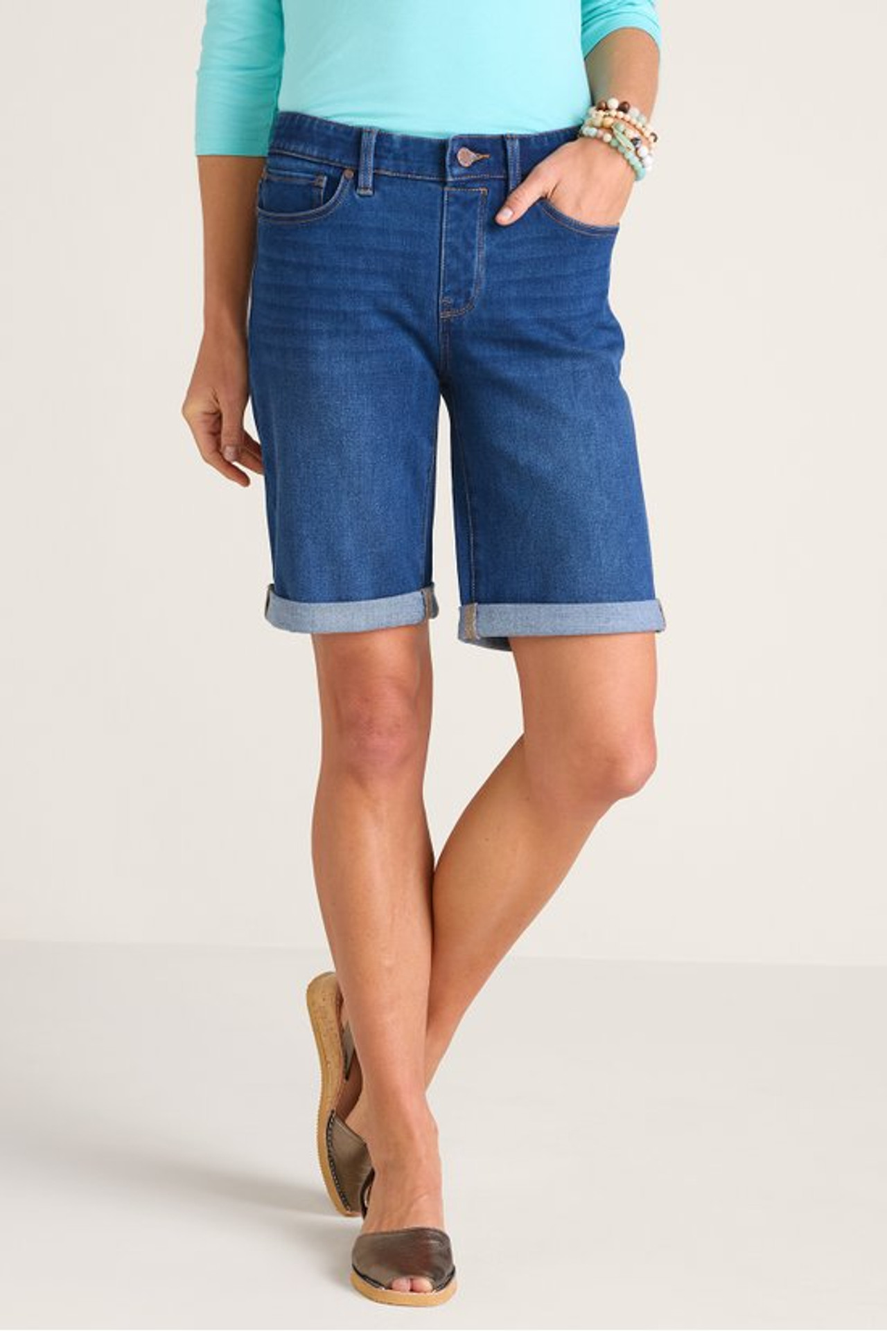 Ultimate Denim Pull On Relaxed Shorts - Soft Surroundings Outlet