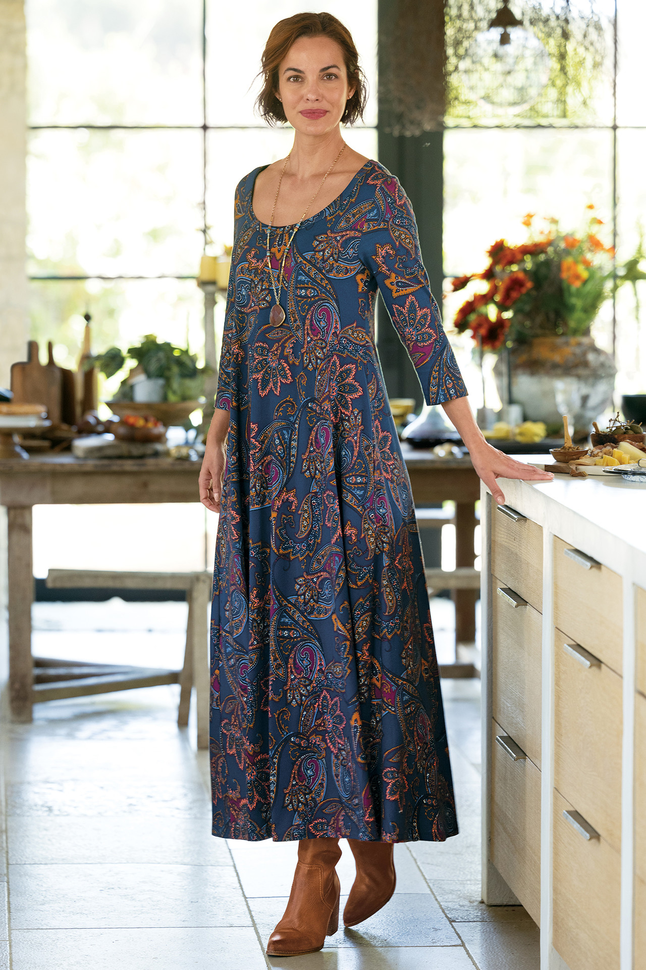 Santiago 3/4 Sleeve Dress - Soft Surroundings Outlet