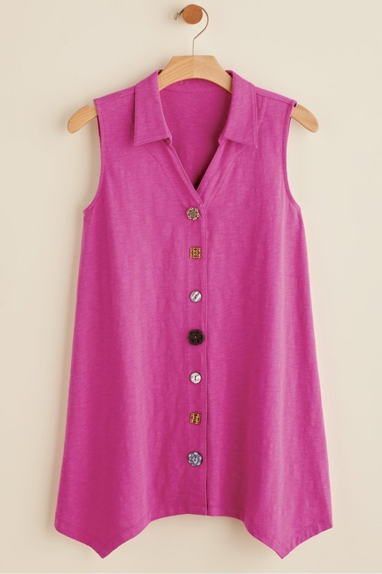 Danielle Button Sleeveless Tunic - Soft Surroundings Outlet