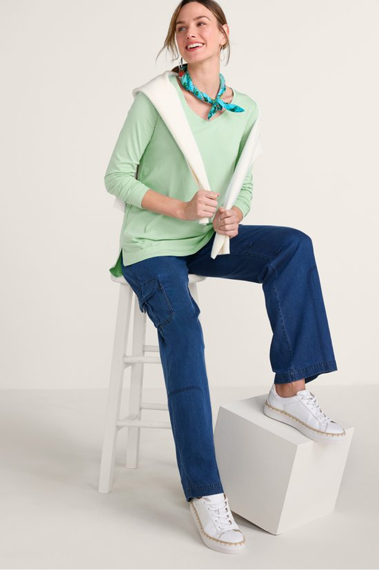 SoftEssential™ Supima® Isabel Long Sleeve Tunic - Soft Surroundings Outlet