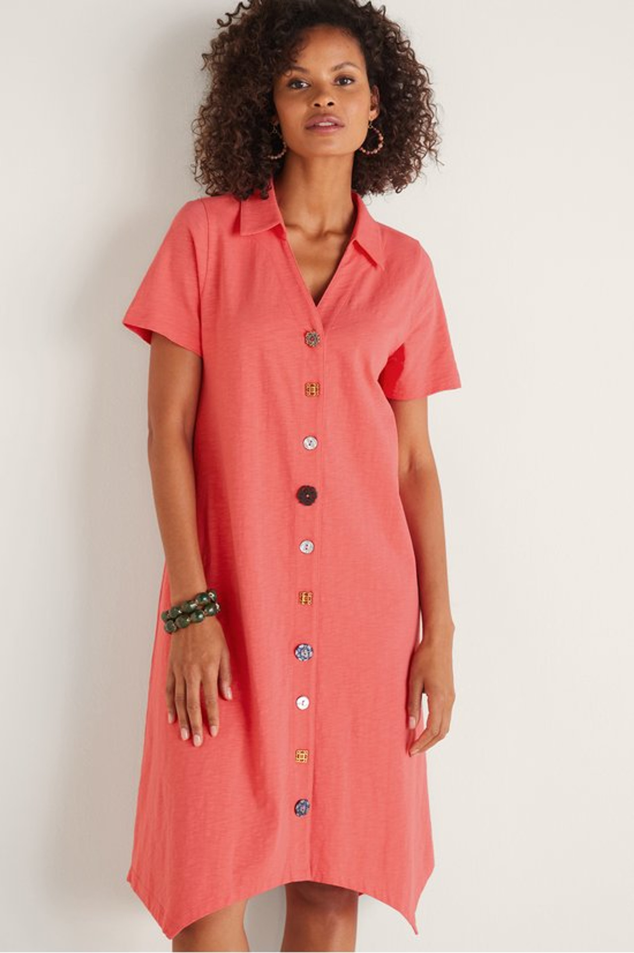 Danielle Button Dress - Soft Surroundings Outlet