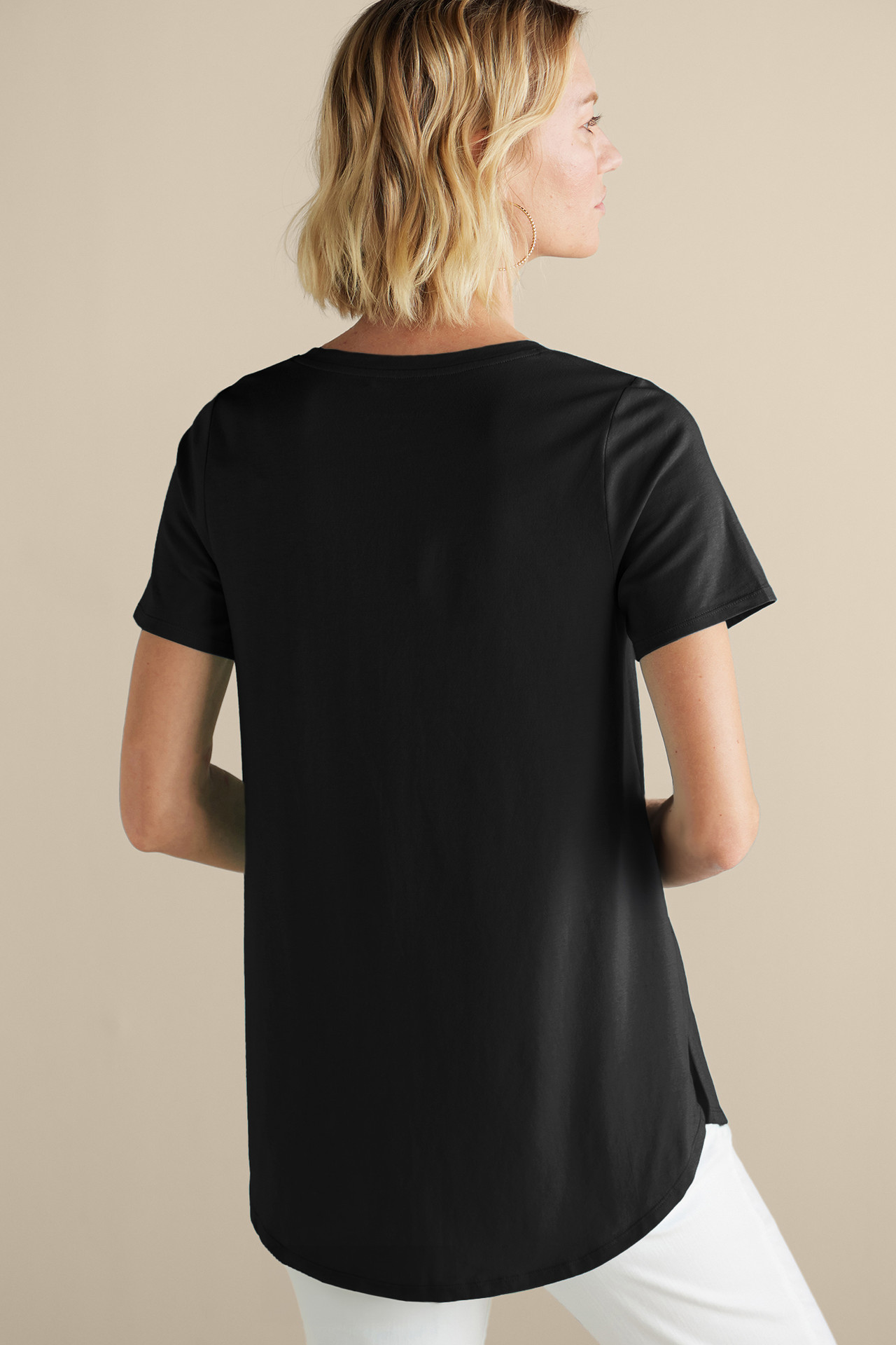SoftEssential™ Supima® Isabel Short Sleeve Tunic - Soft Surroundings Outlet