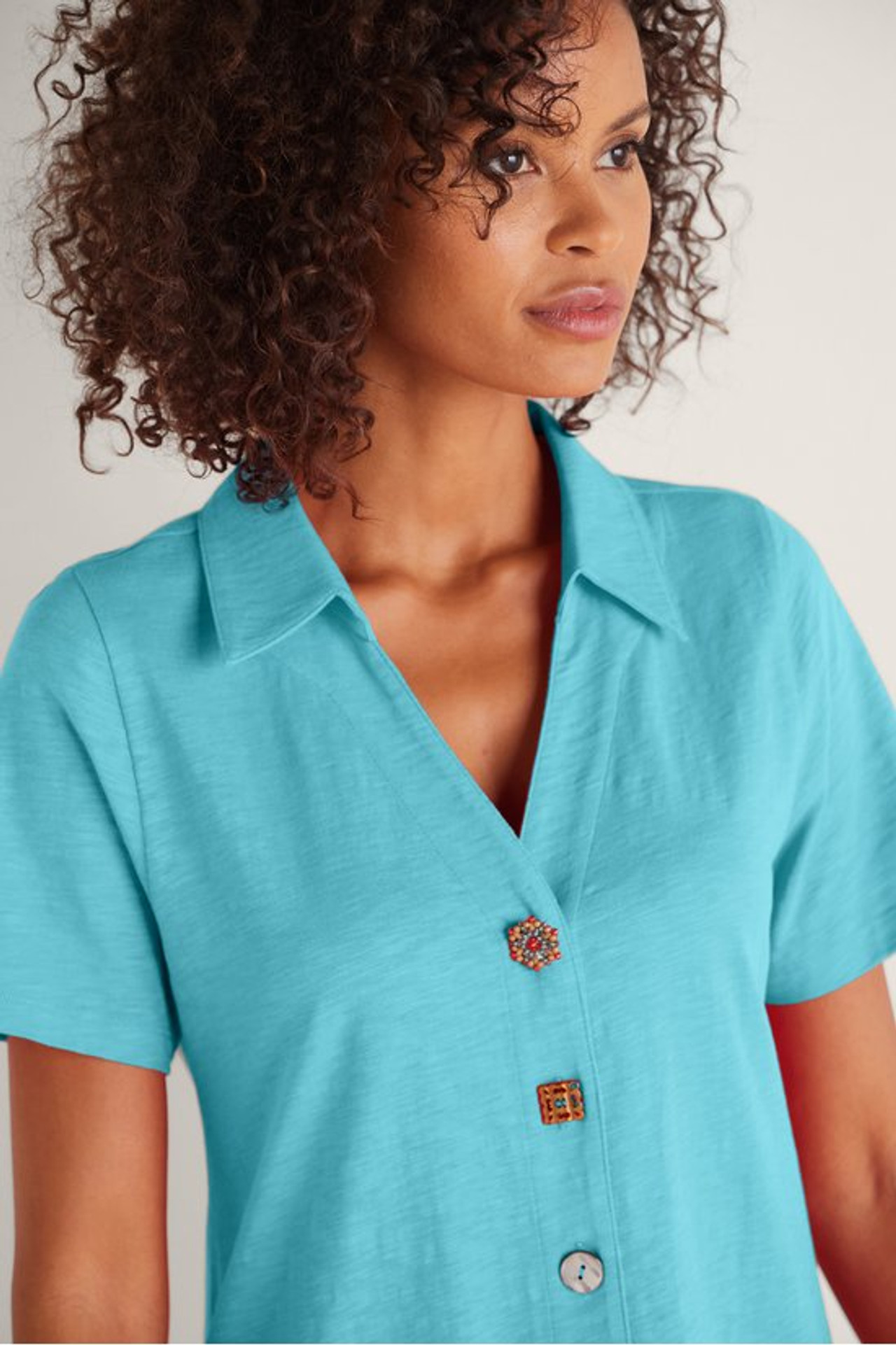 Danielle Button Dress - Soft Surroundings Outlet