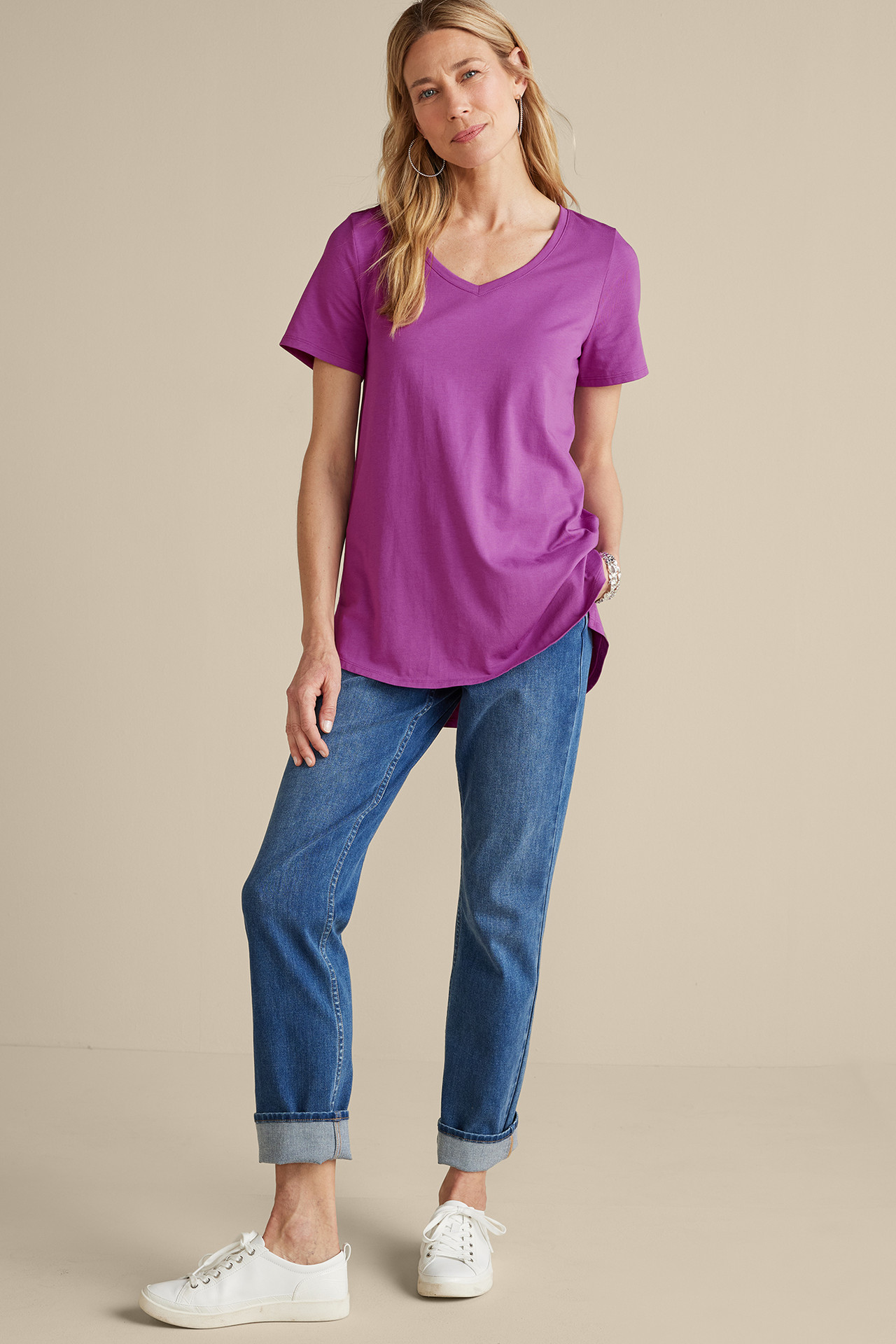 SoftEssential™ Supima® Isabel Short Sleeve Tunic - Soft Surroundings Outlet