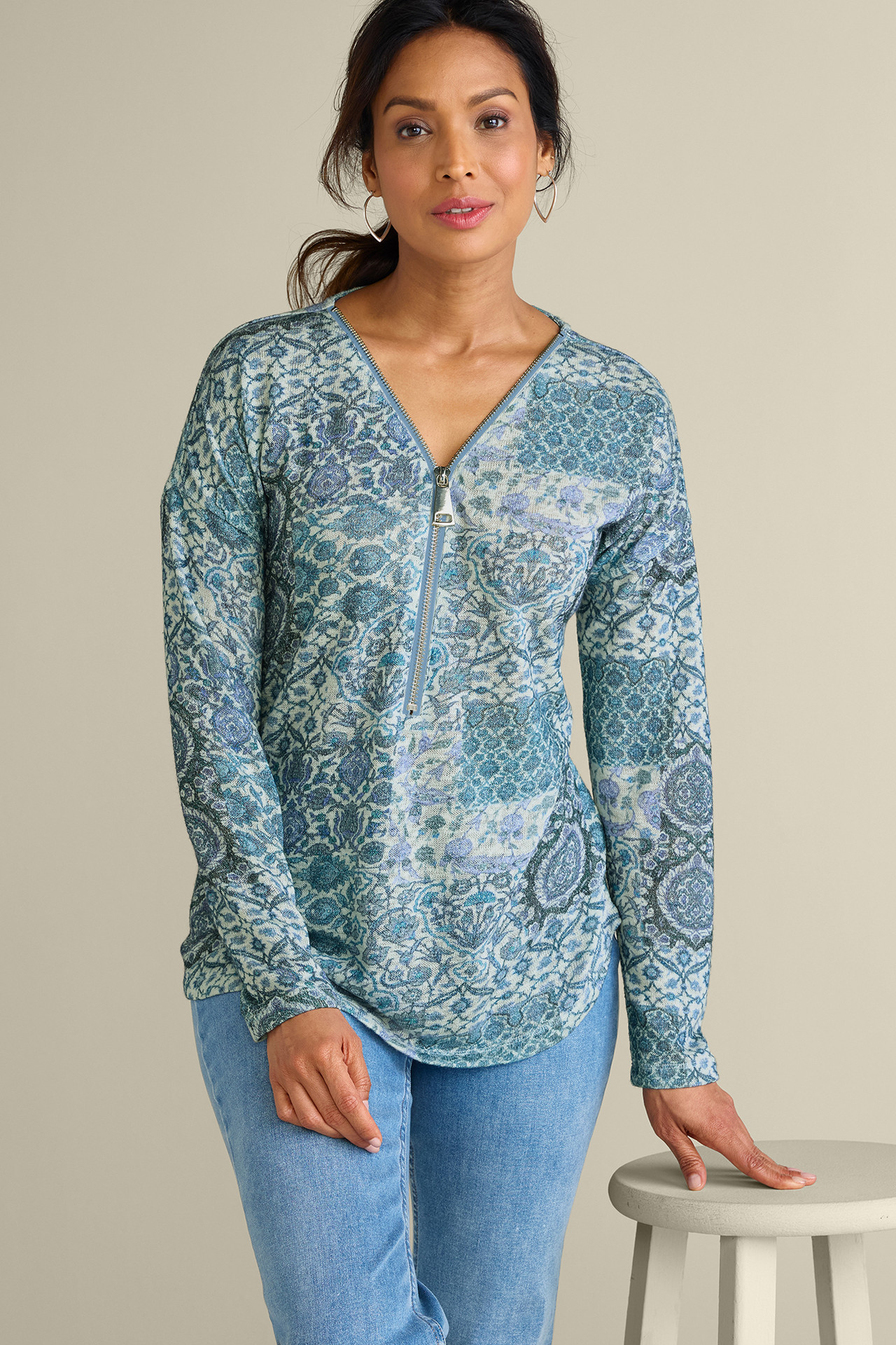 Valentina Zip Sweater - Soft Surroundings Outlet