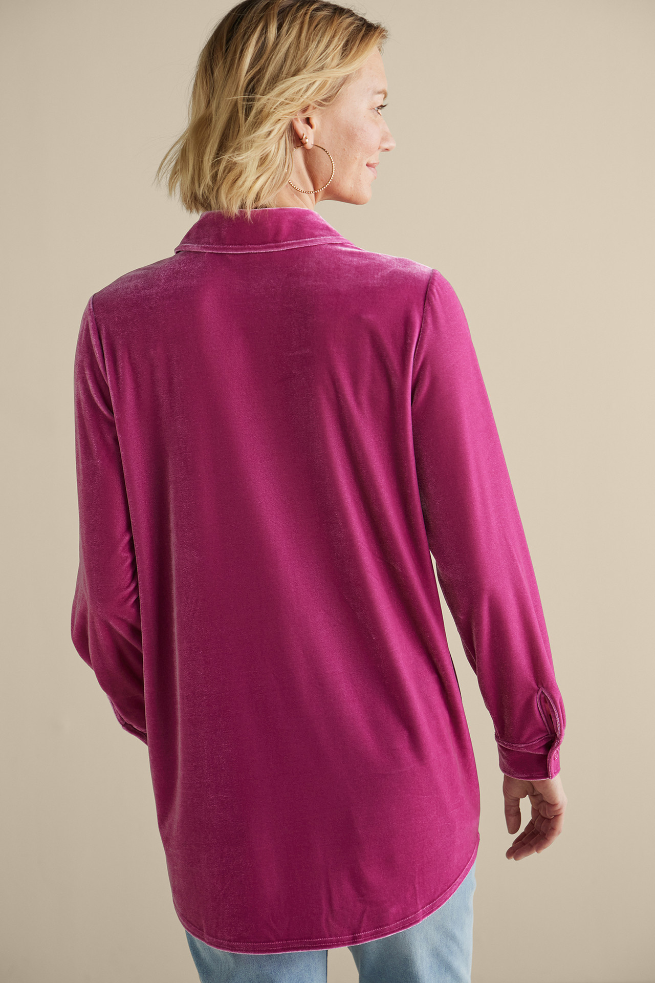 Velvet Boyfriend Tunic Shirt - Soft Surroundings Outlet