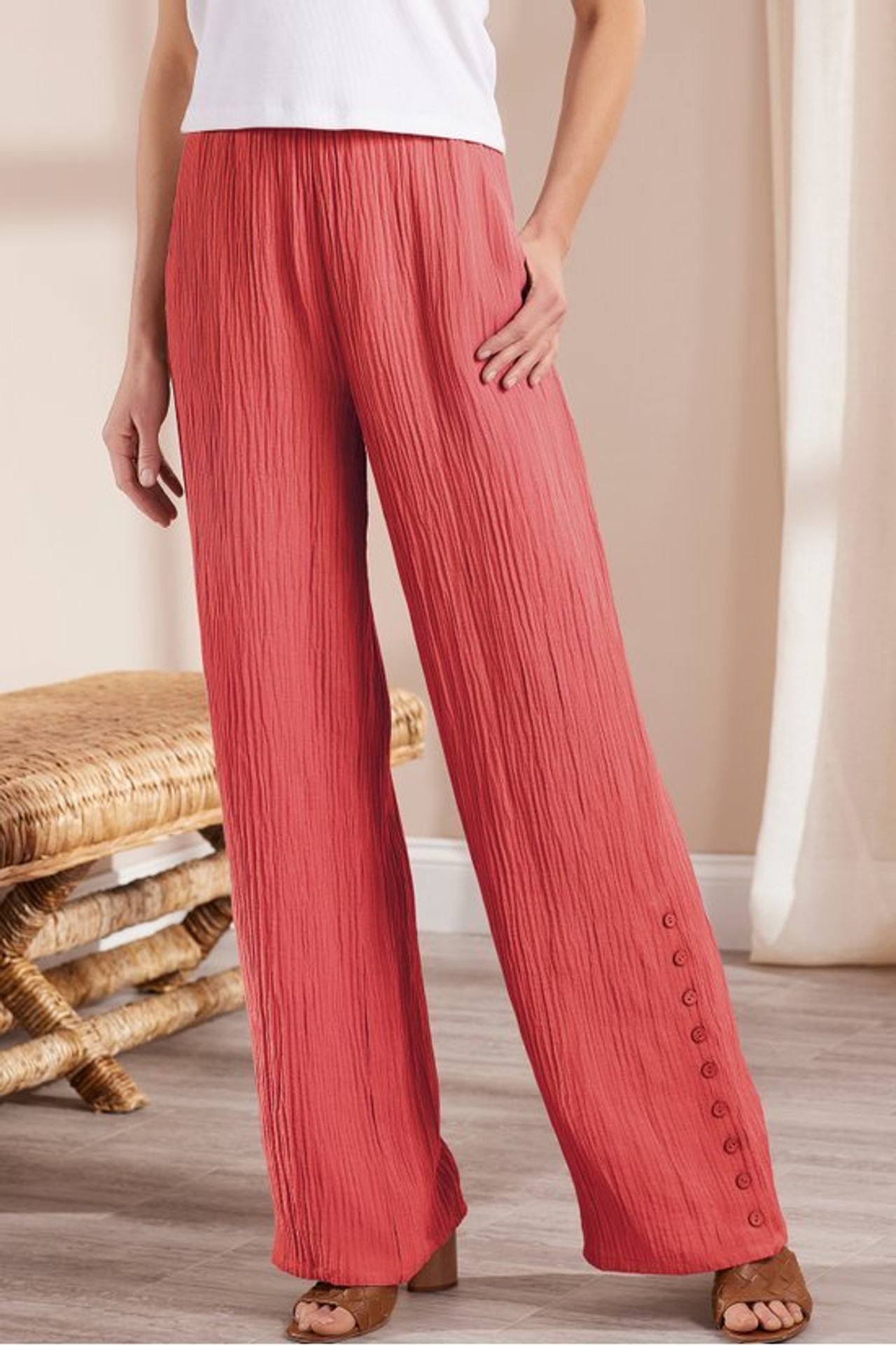 Oceo Gauze Wide-Leg Pants - Soft Surroundings Outlet