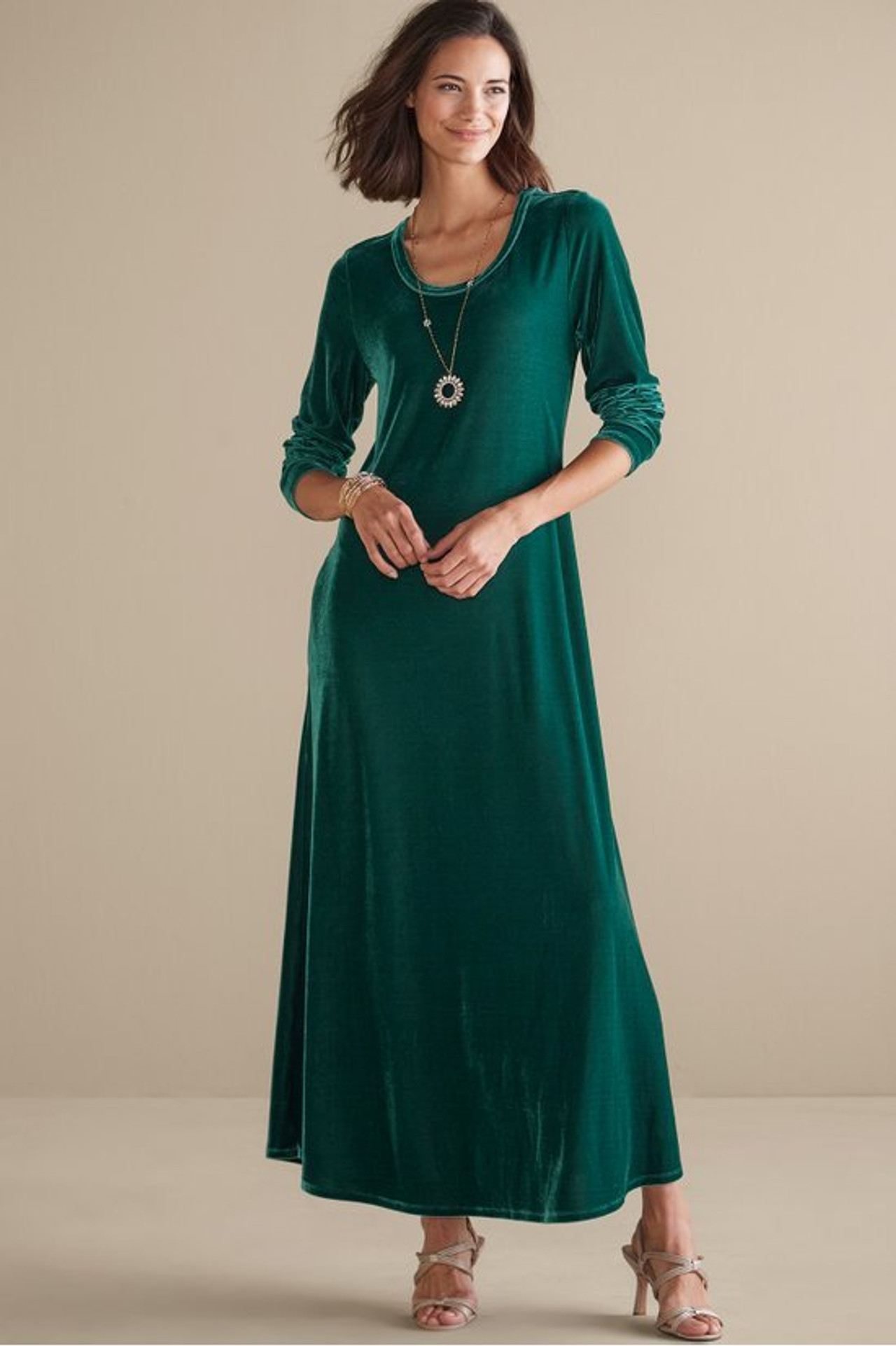 Santiago Stretch Velvet Dress - Soft Surroundings Outlet
