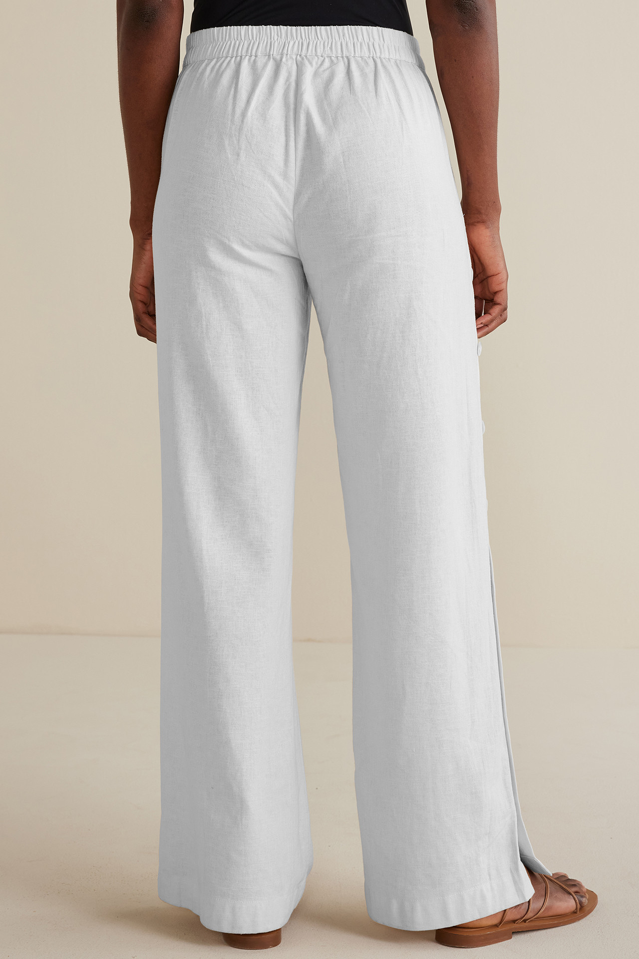 Sonoma Linen Blend Wide Leg Pants - Soft Surroundings Outlet