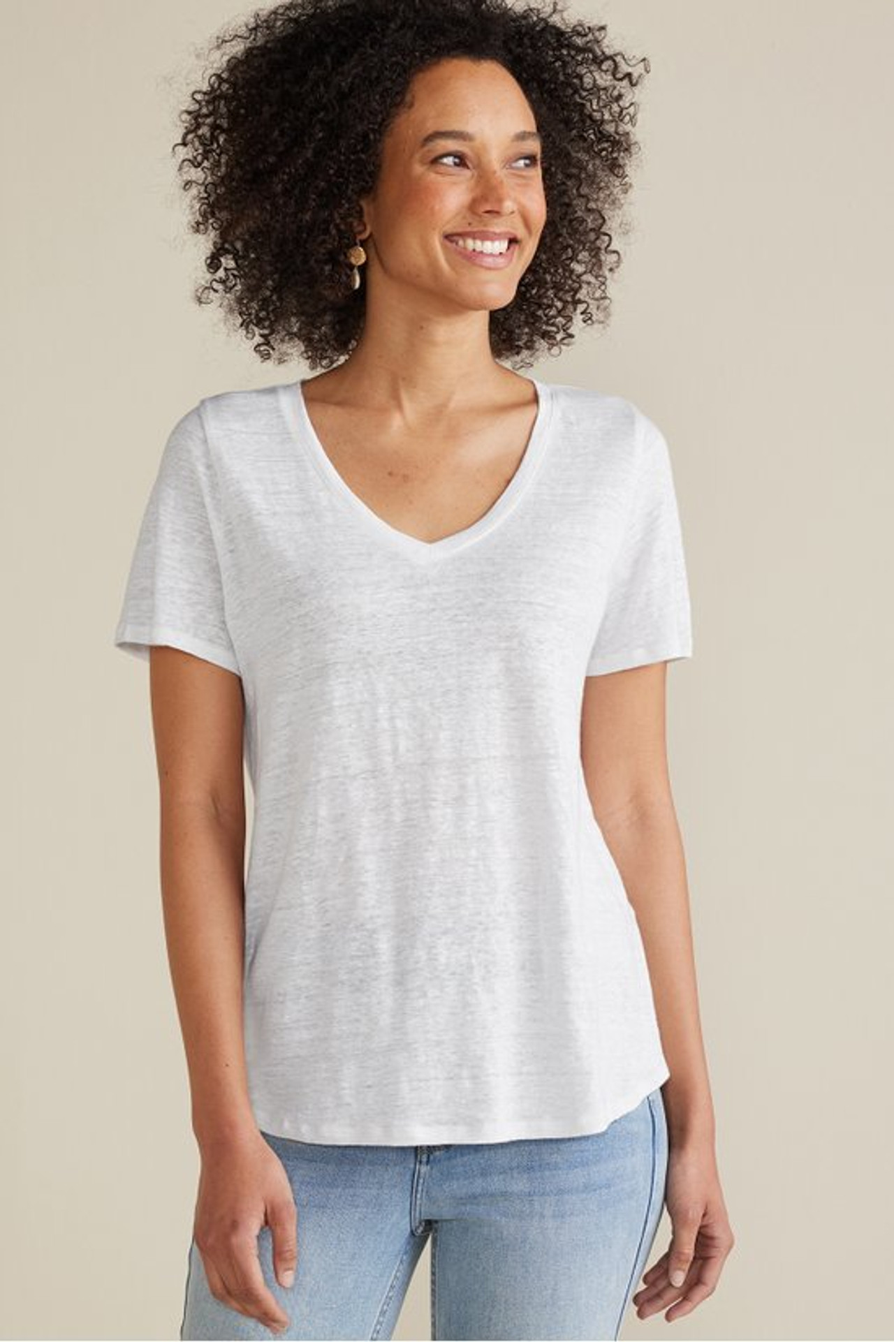 Aubrey Linen Slub Tee - Soft Surroundings Outlet