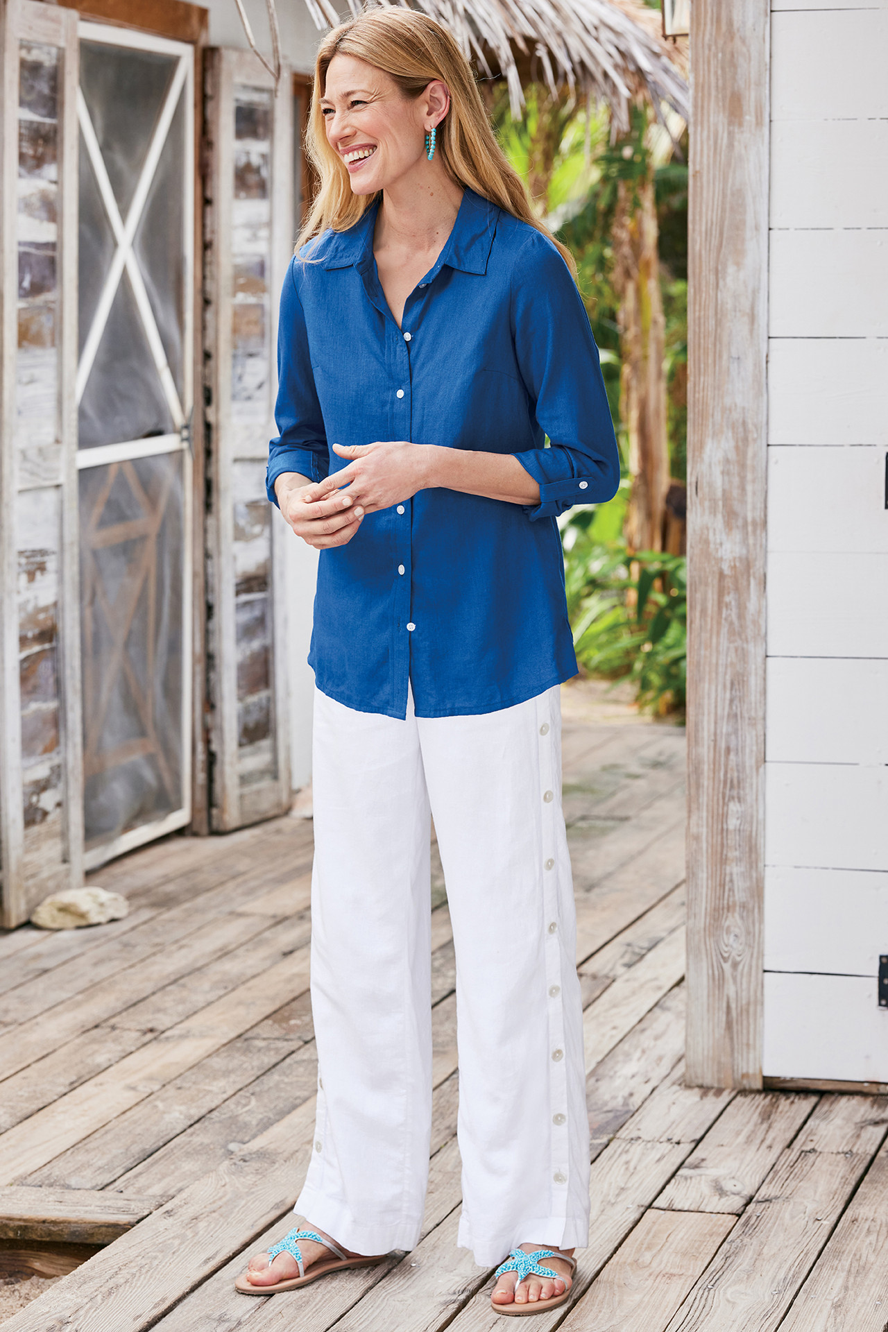 Sonoma Linen Blend Wide Leg Pants - Soft Surroundings Outlet