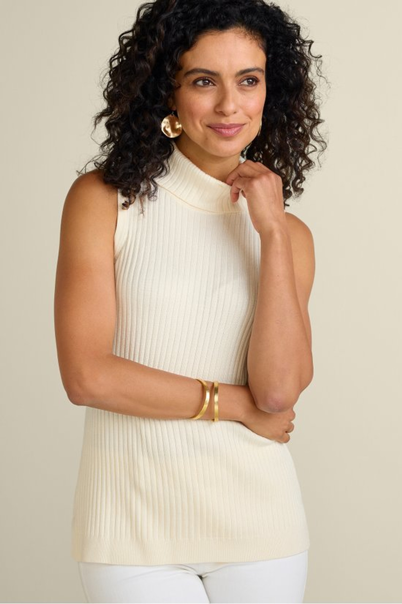 SoftEssential™ Ribbed Turtleneck Tank - Soft Surroundings Outlet