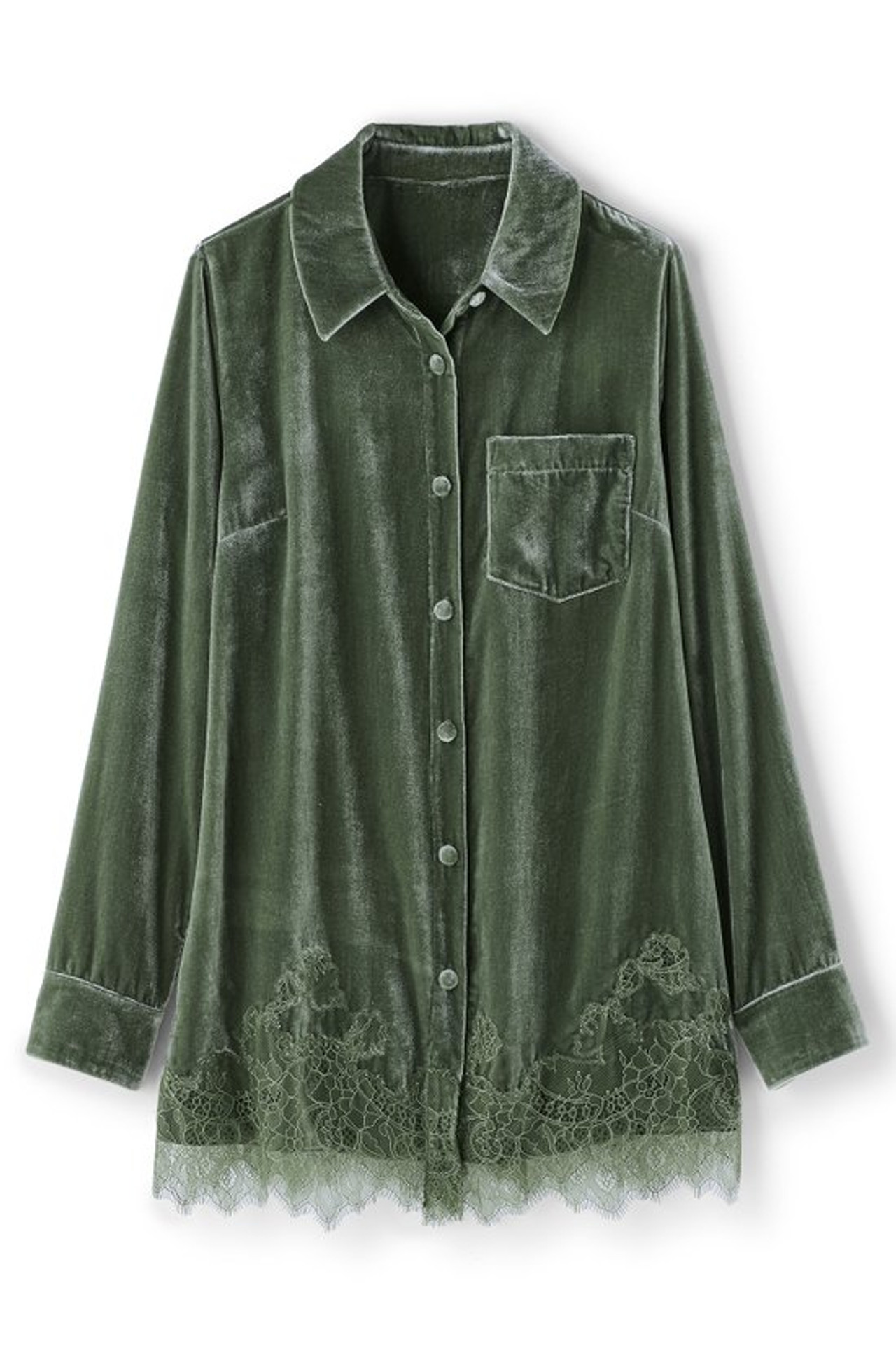 Eden Velvet and Lace Shirt - Soft Surroundings Outlet