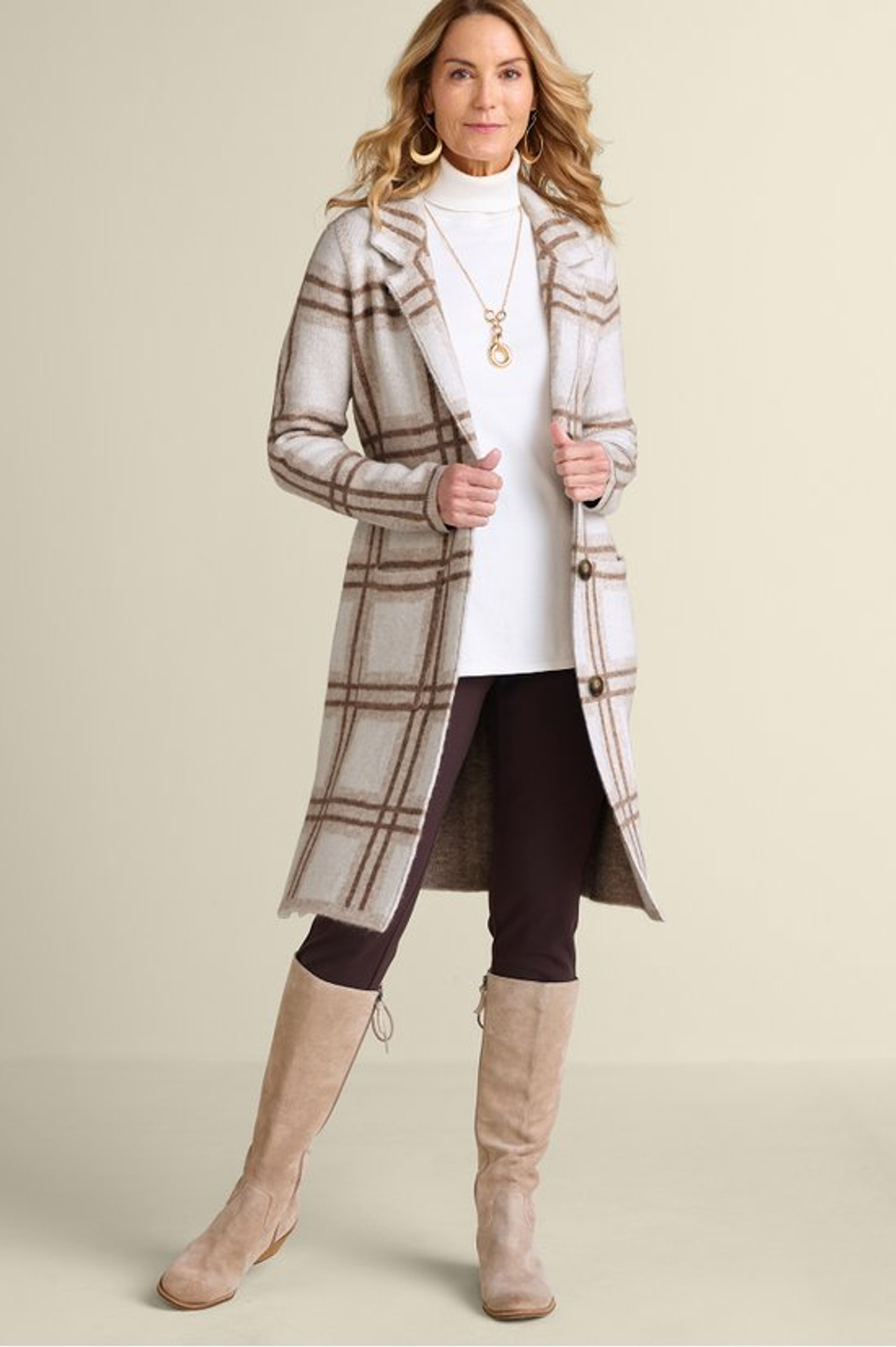 Dulcie Plaid Cardigan - Soft Surroundings Outlet