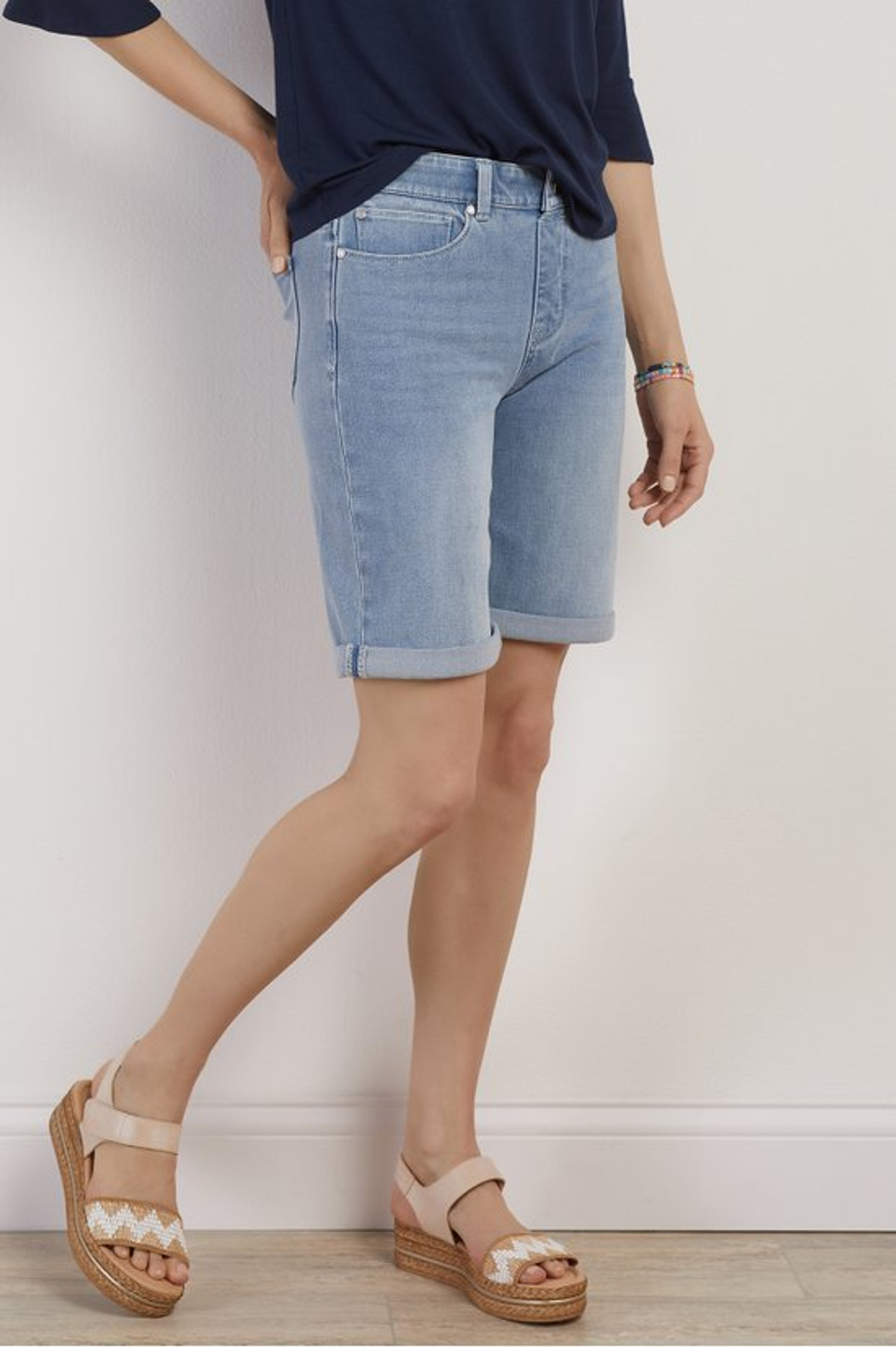 Ultimate Denim Pull On Relaxed Shorts - Soft Surroundings Outlet