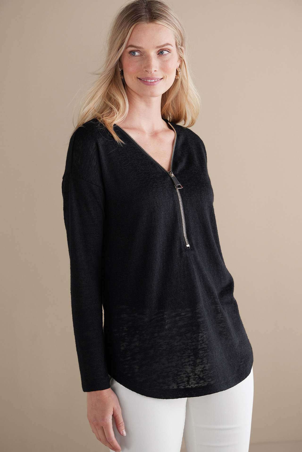 Valentina Zip Sweater - Soft Surroundings Outlet