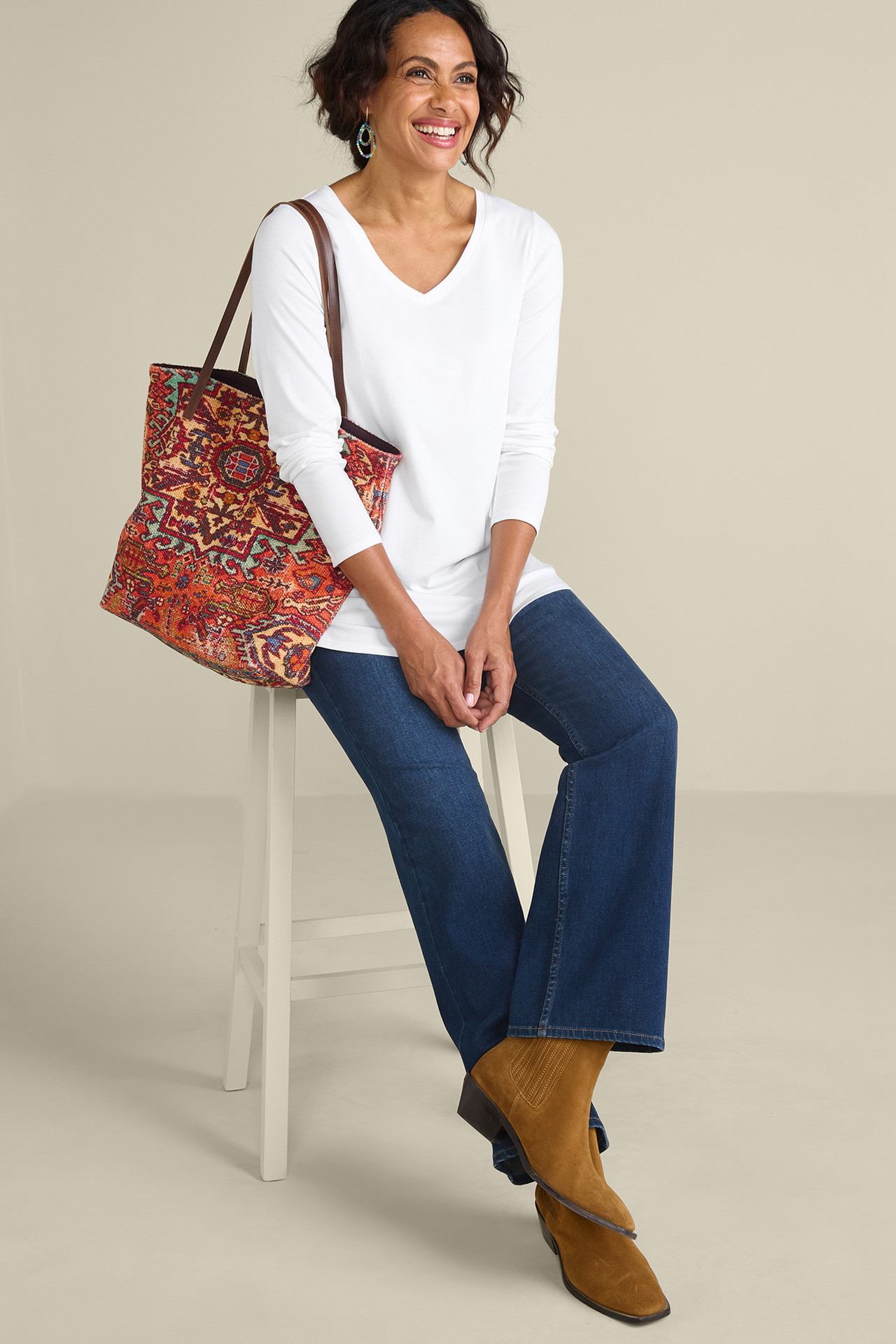 SoftEssential™ Supima® Isabel Long Sleeve Tunic - Soft Surroundings Outlet