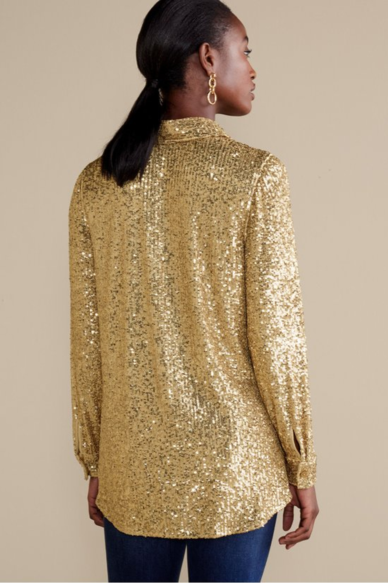 Sancerre Sequin Shirt - Soft Surroundings Outlet