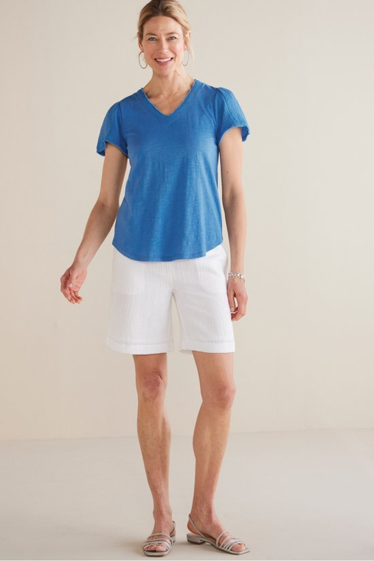 Philippa Gauze Sleeve Tee - Soft Surroundings Outlet